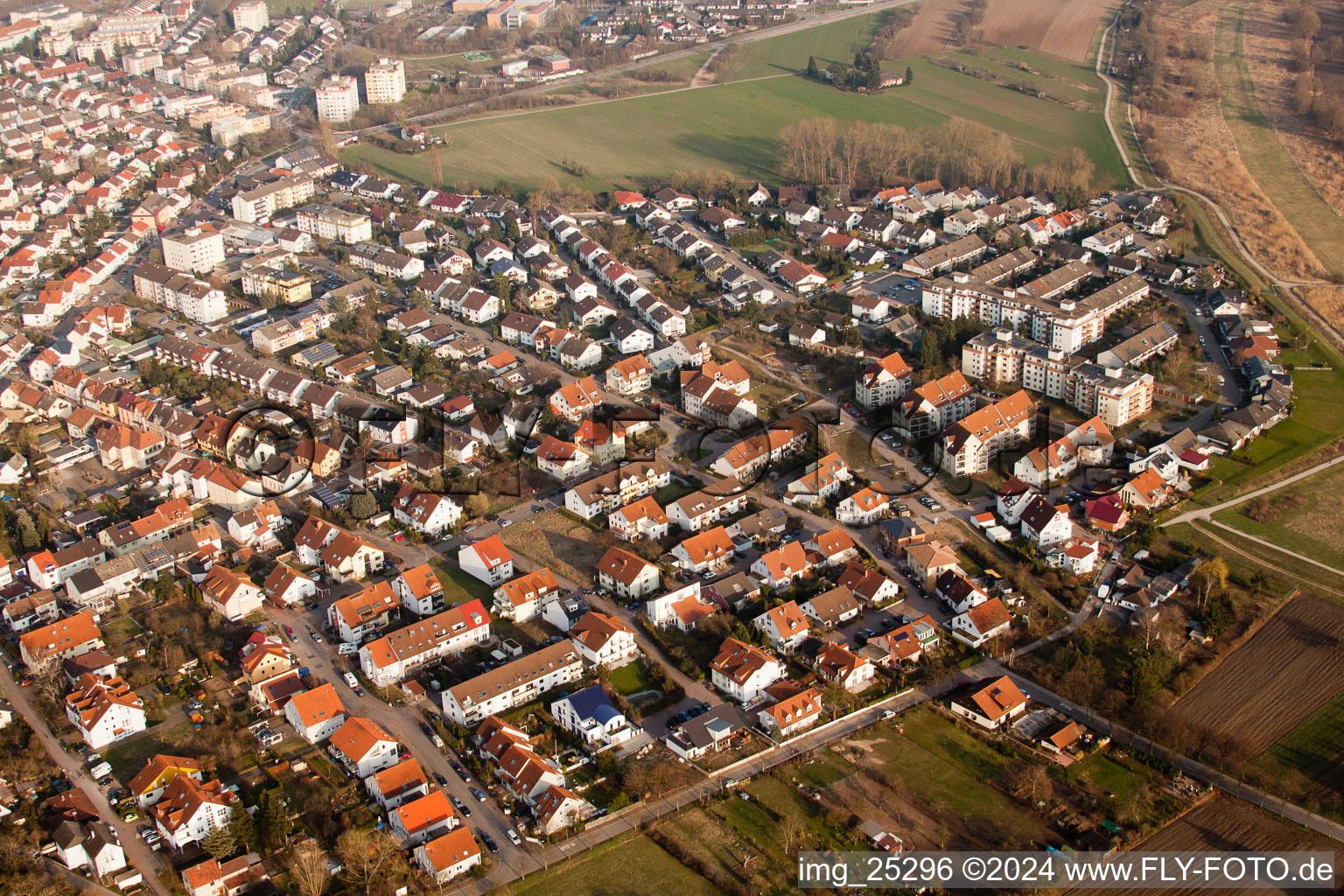 Quartier Rohrhof in Brühl dans le département Bade-Wurtemberg, Allemagne d'en haut