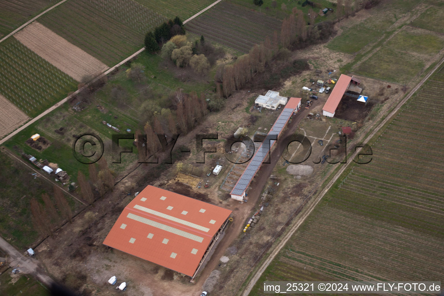 Vue aérienne de À l'Ahlmühle à Ilbesheim bei Landau in der Pfalz dans le département Rhénanie-Palatinat, Allemagne