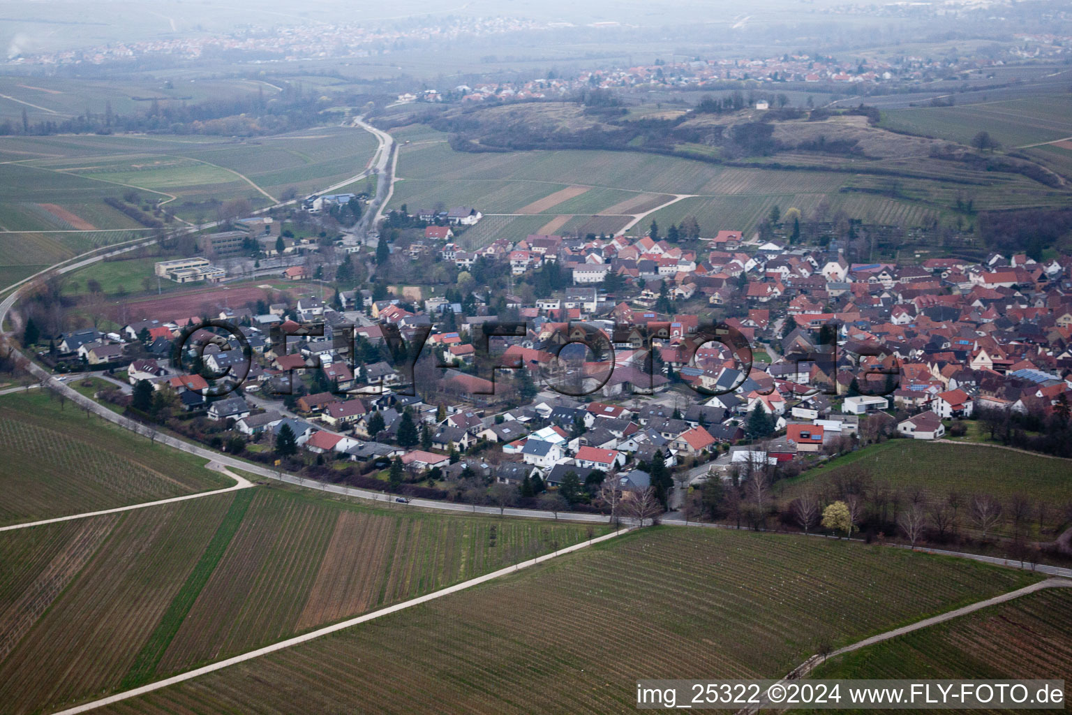 Vue oblique de Ilbesheim bei Landau in der Pfalz dans le département Rhénanie-Palatinat, Allemagne