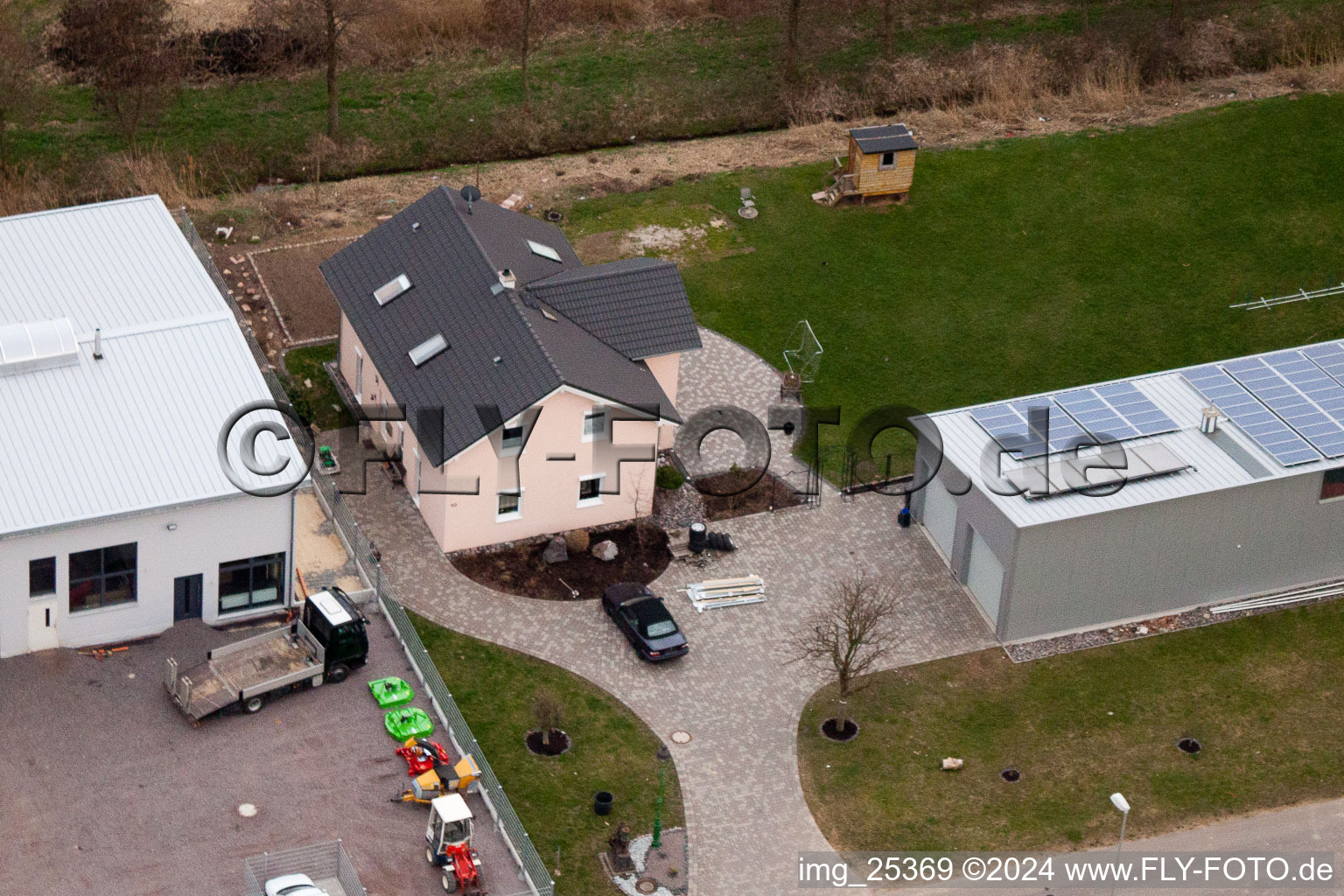 Vue aérienne de À l'Ahlmühle, Deutsches Weintor eG à Ilbesheim bei Landau in der Pfalz dans le département Rhénanie-Palatinat, Allemagne