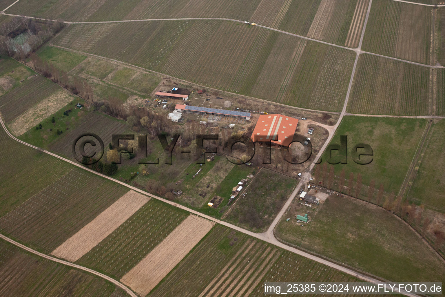 À l'Ahlmühle à Ilbesheim bei Landau in der Pfalz dans le département Rhénanie-Palatinat, Allemagne vue d'en haut