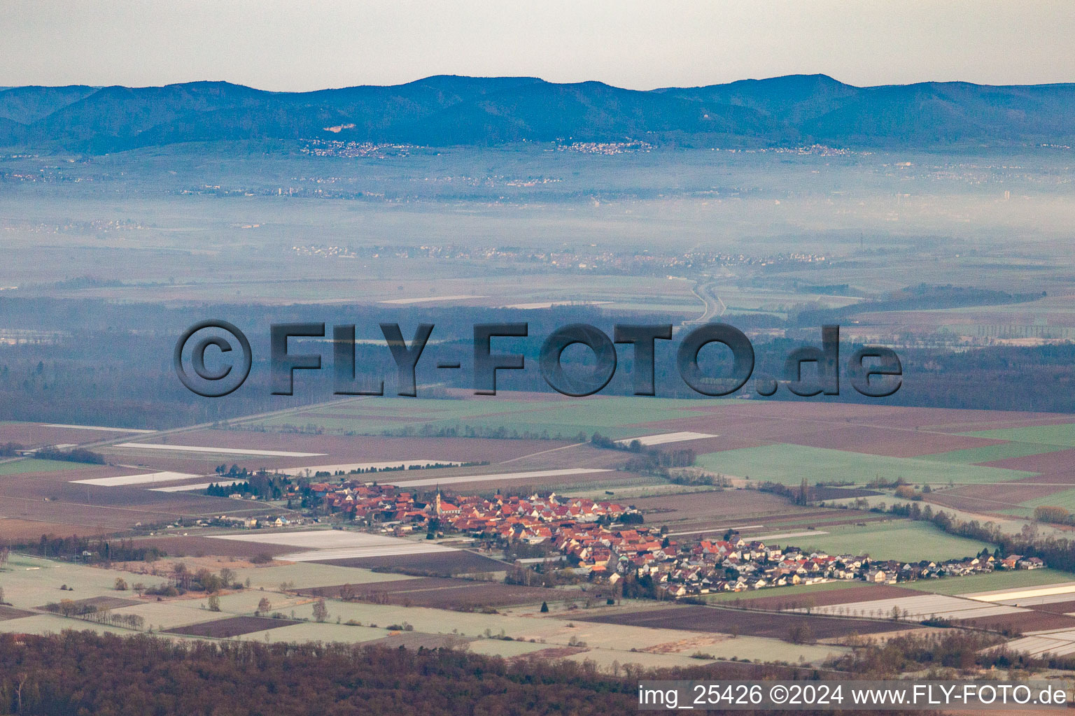 Erlenbach bei Kandel dans le département Rhénanie-Palatinat, Allemagne vue du ciel