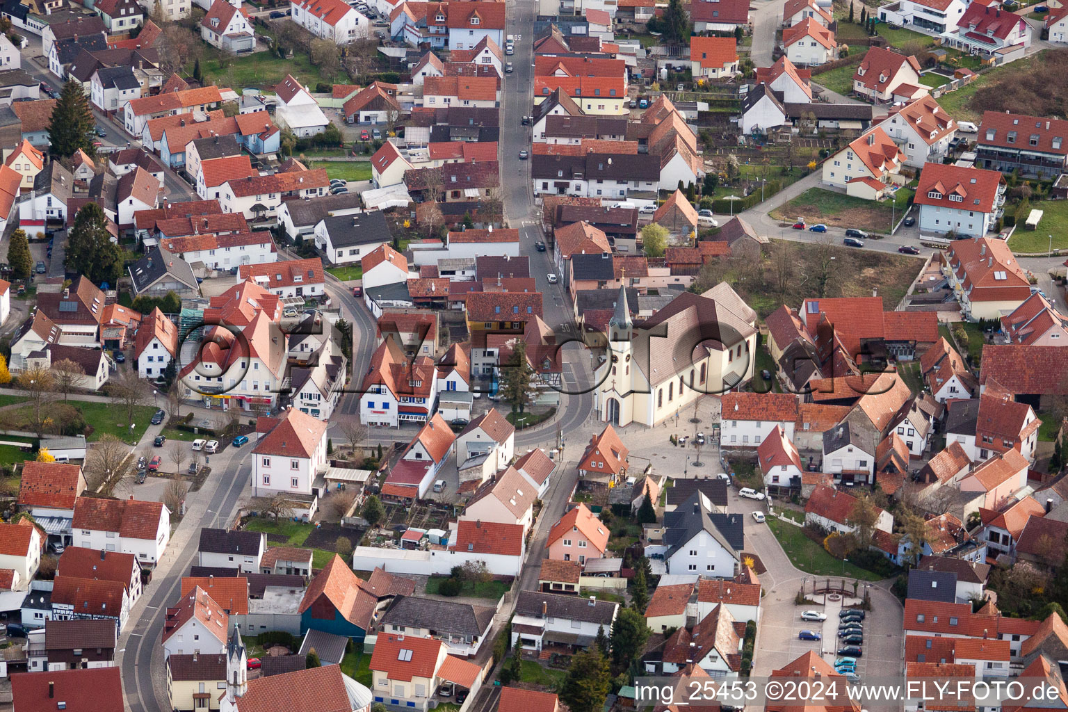 Vue aérienne de Quartier Maximiliansau in Wörth am Rhein dans le département Rhénanie-Palatinat, Allemagne