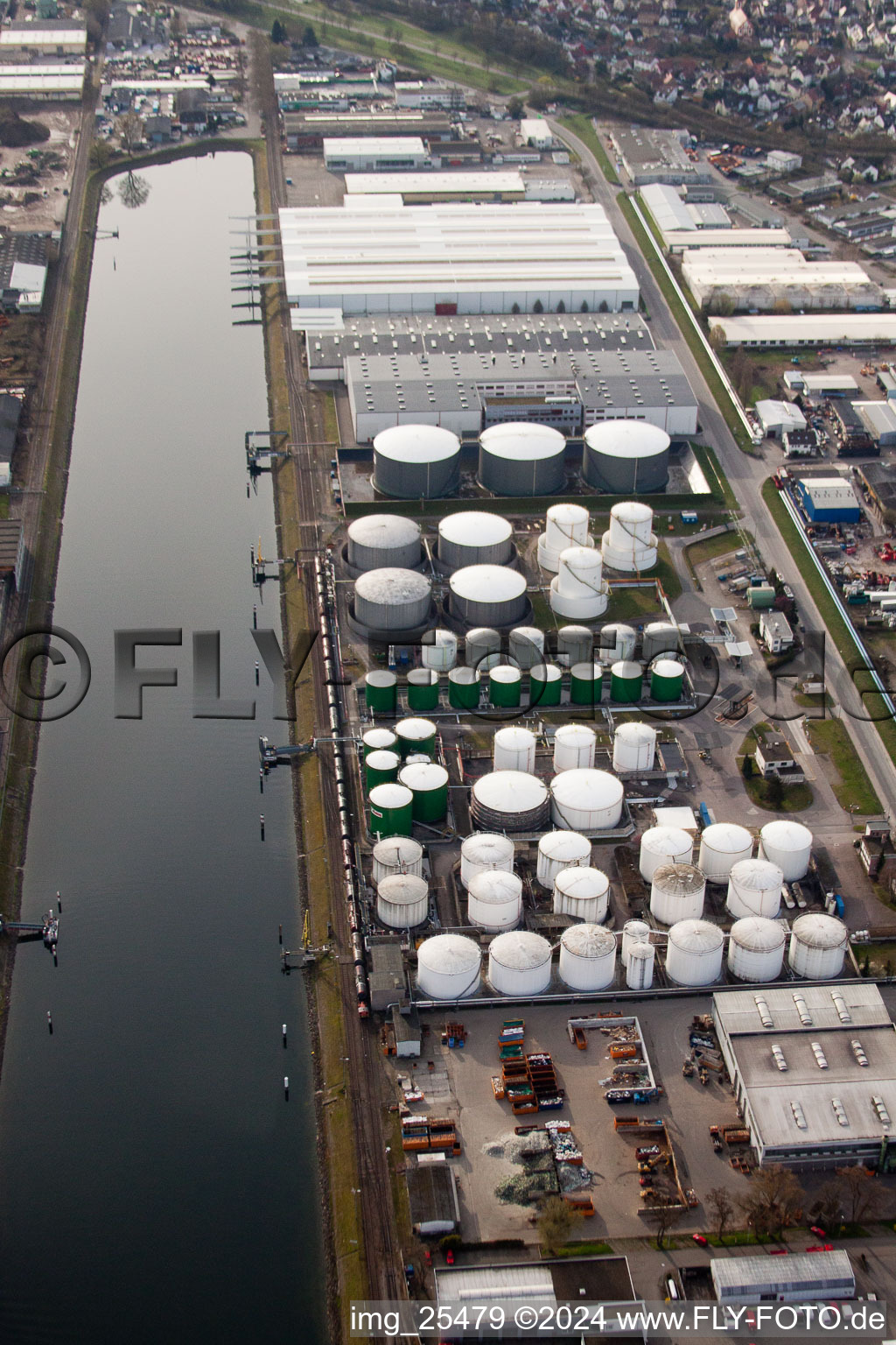 Vue oblique de Quartier Rheinhafen in Karlsruhe dans le département Bade-Wurtemberg, Allemagne