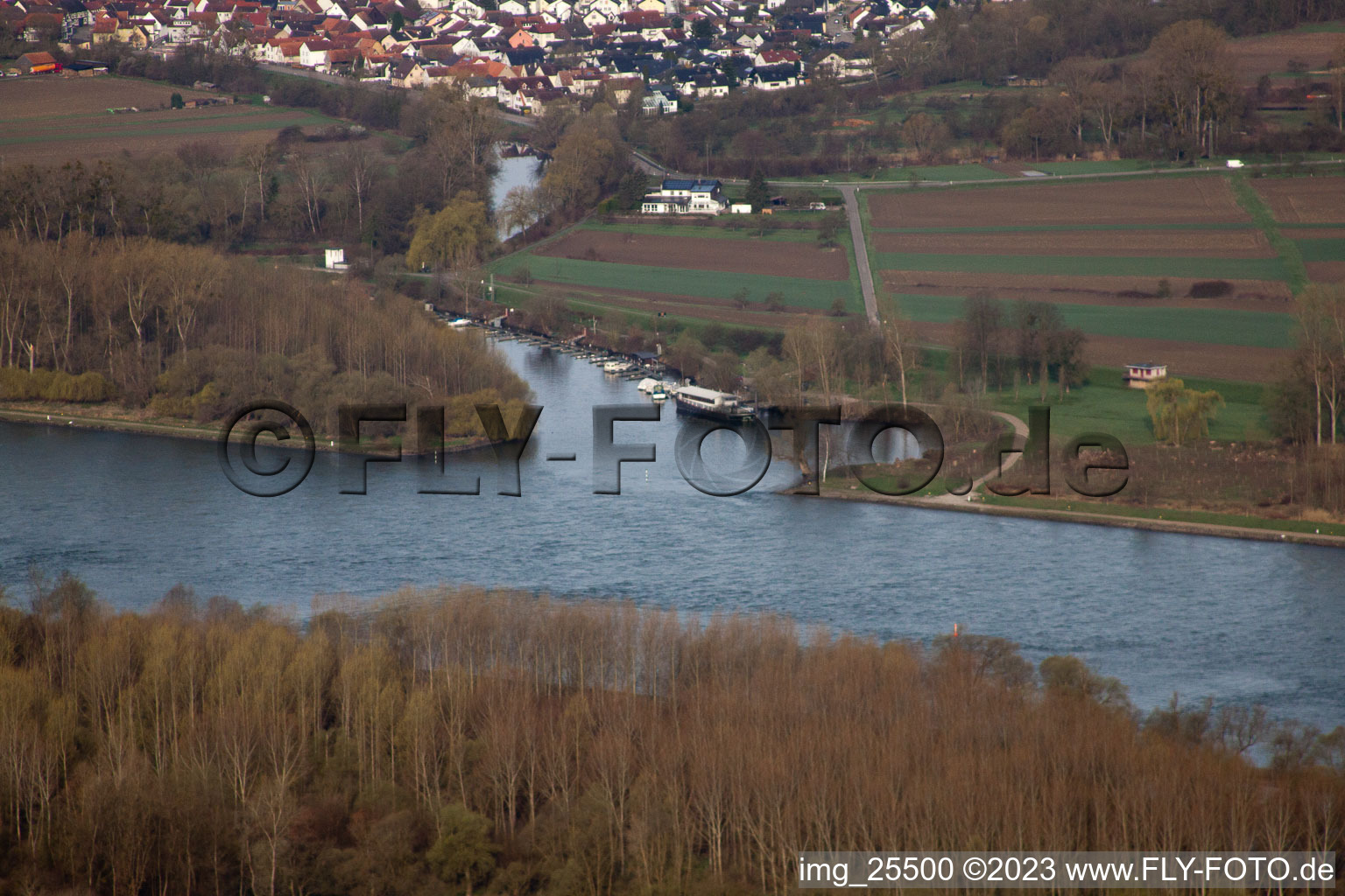 Lautermouth à Neuburg dans le département Rhénanie-Palatinat, Allemagne vue d'en haut