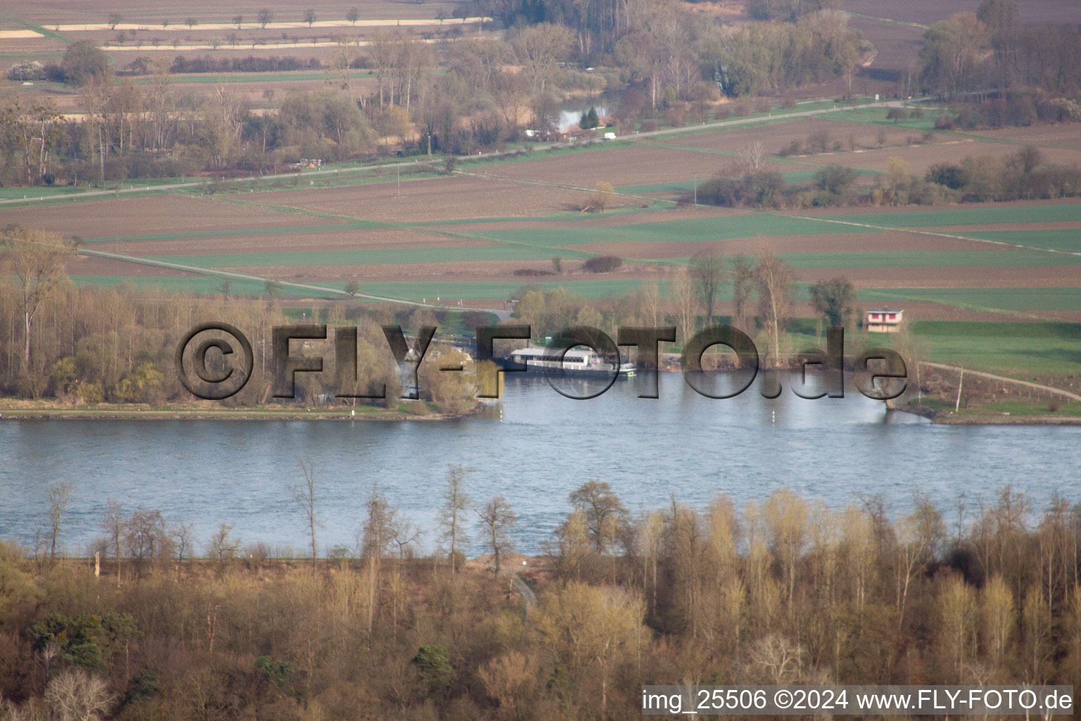 Lautermouth à le quartier Neuburg in Neuburg am Rhein dans le département Rhénanie-Palatinat, Allemagne depuis l'avion