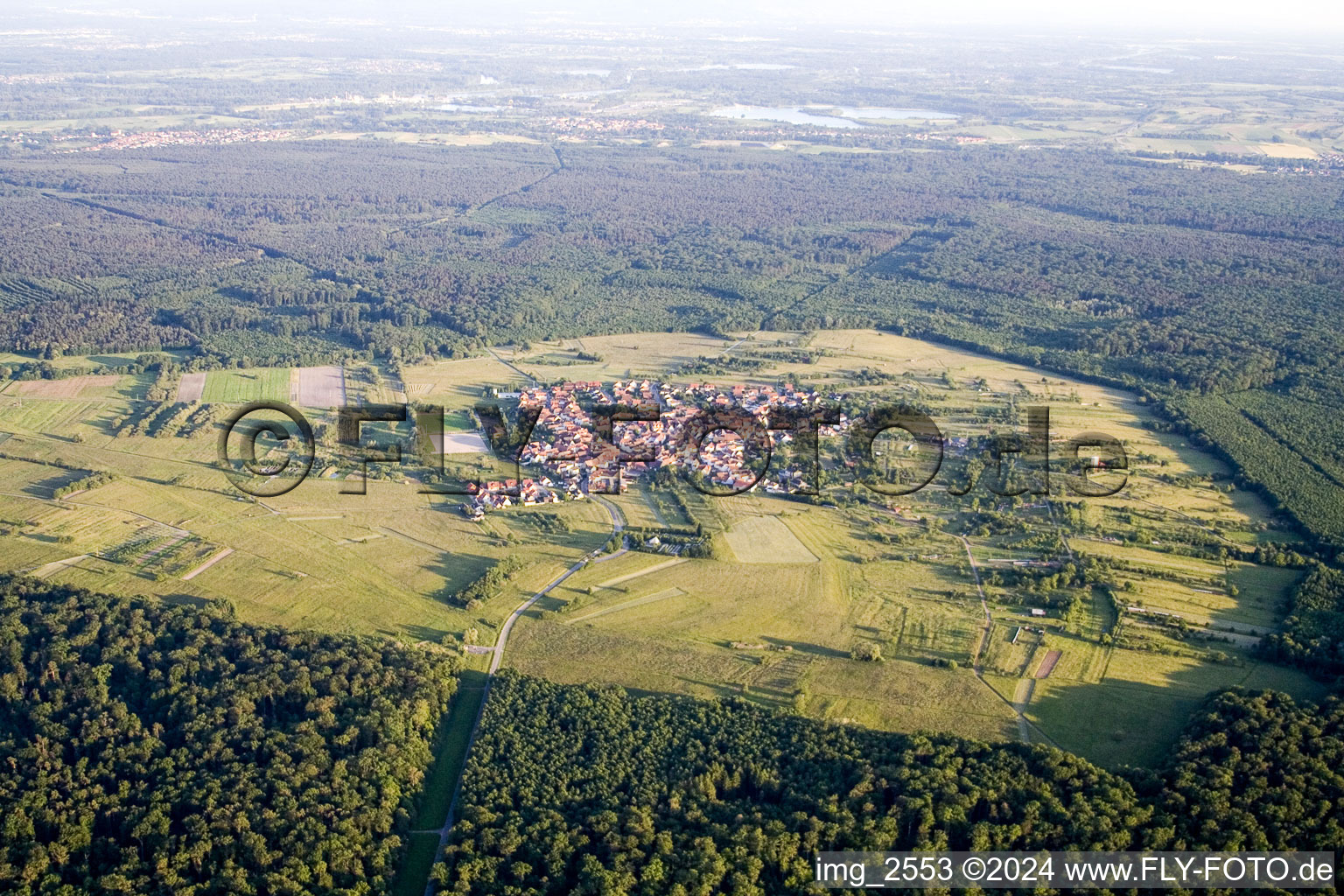 Quartier Büchelberg in Wörth am Rhein dans le département Rhénanie-Palatinat, Allemagne d'en haut