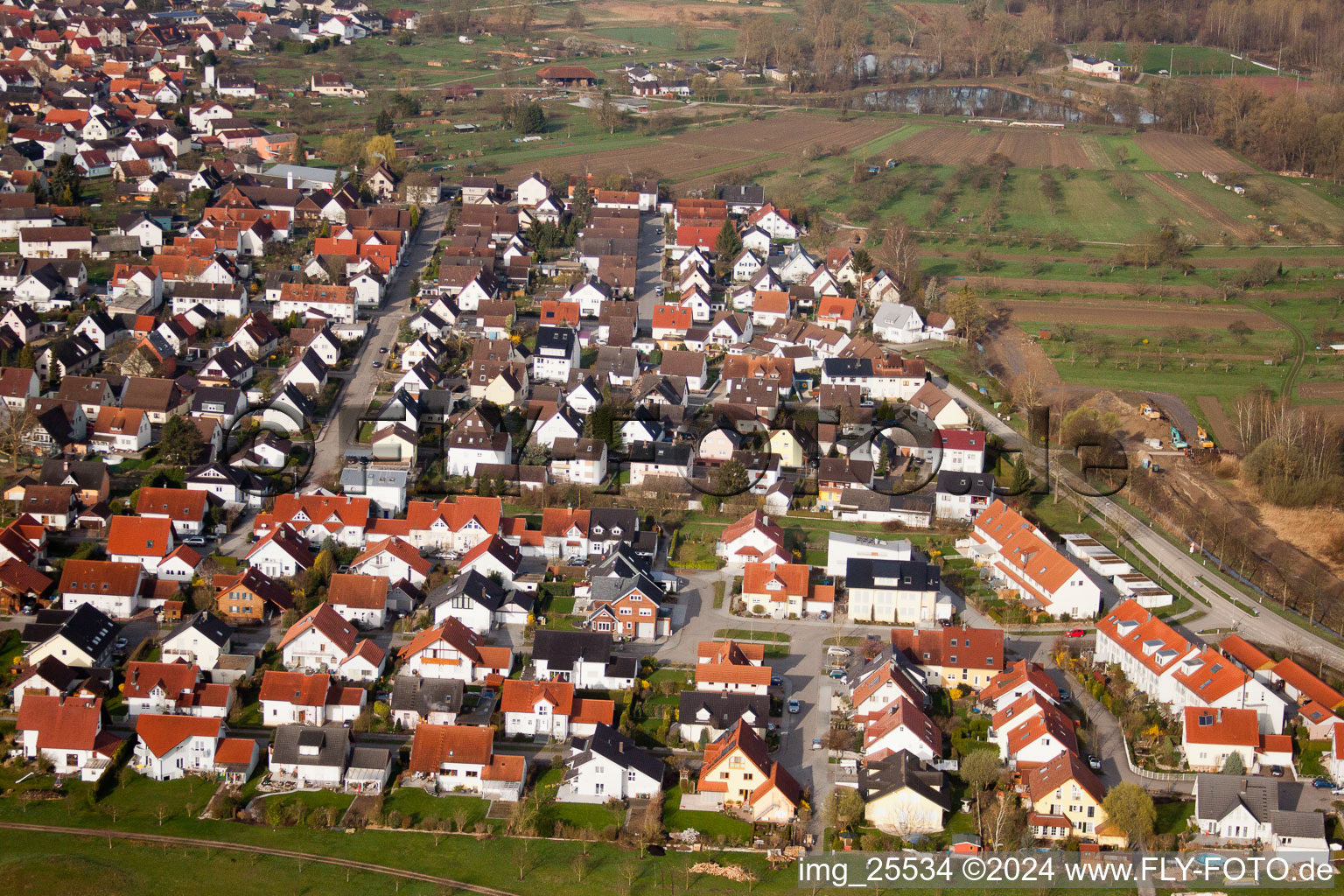 Enregistrement par drone de Au am Rhein dans le département Bade-Wurtemberg, Allemagne