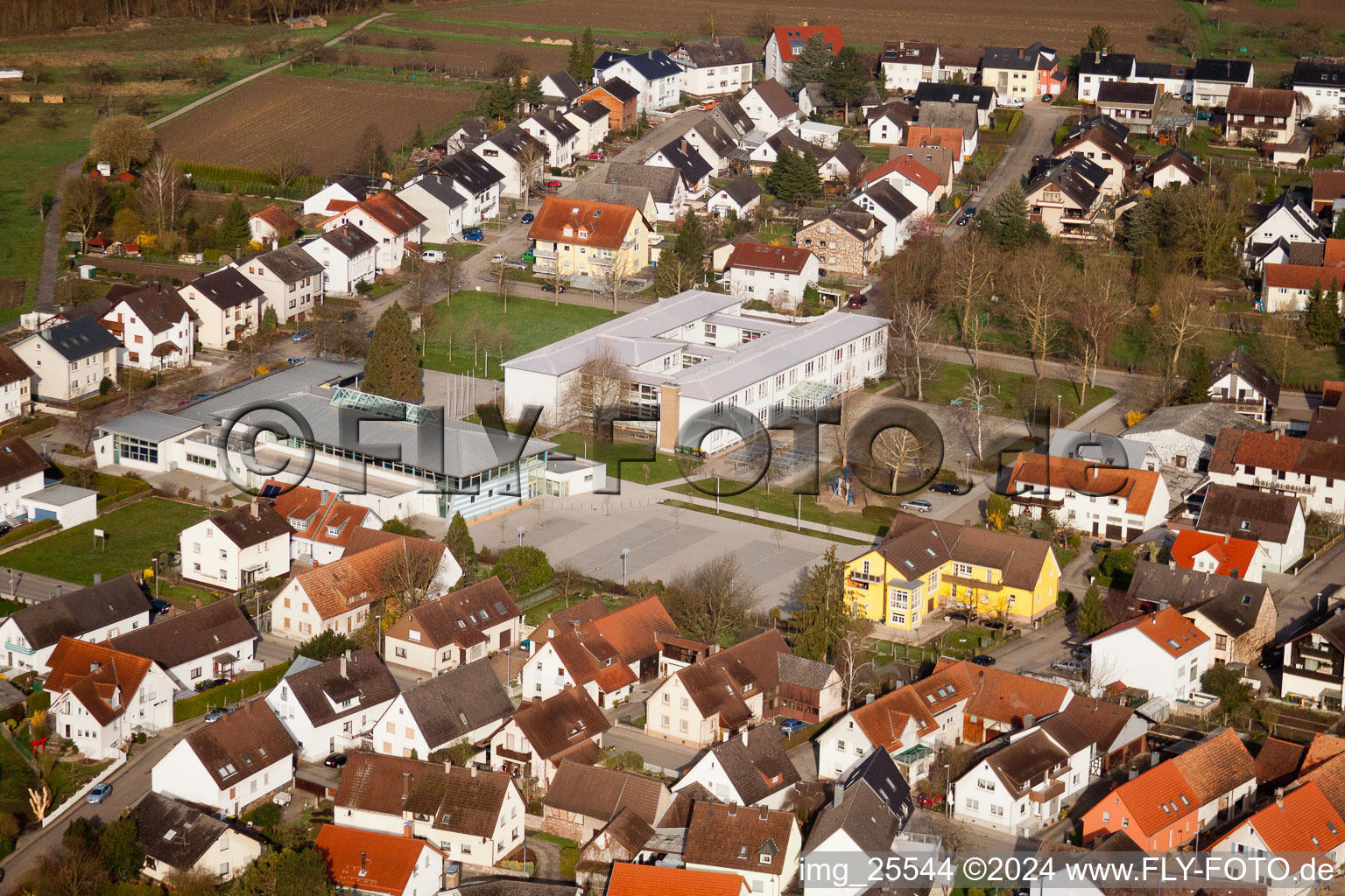 Photographie aérienne de Au am Rhein dans le département Bade-Wurtemberg, Allemagne