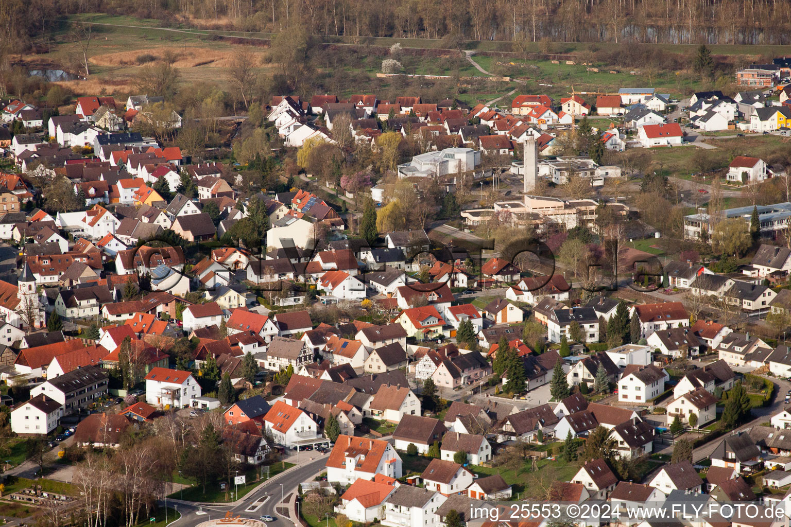 Quartier Illingen in Elchesheim-Illingen dans le département Bade-Wurtemberg, Allemagne vue d'en haut