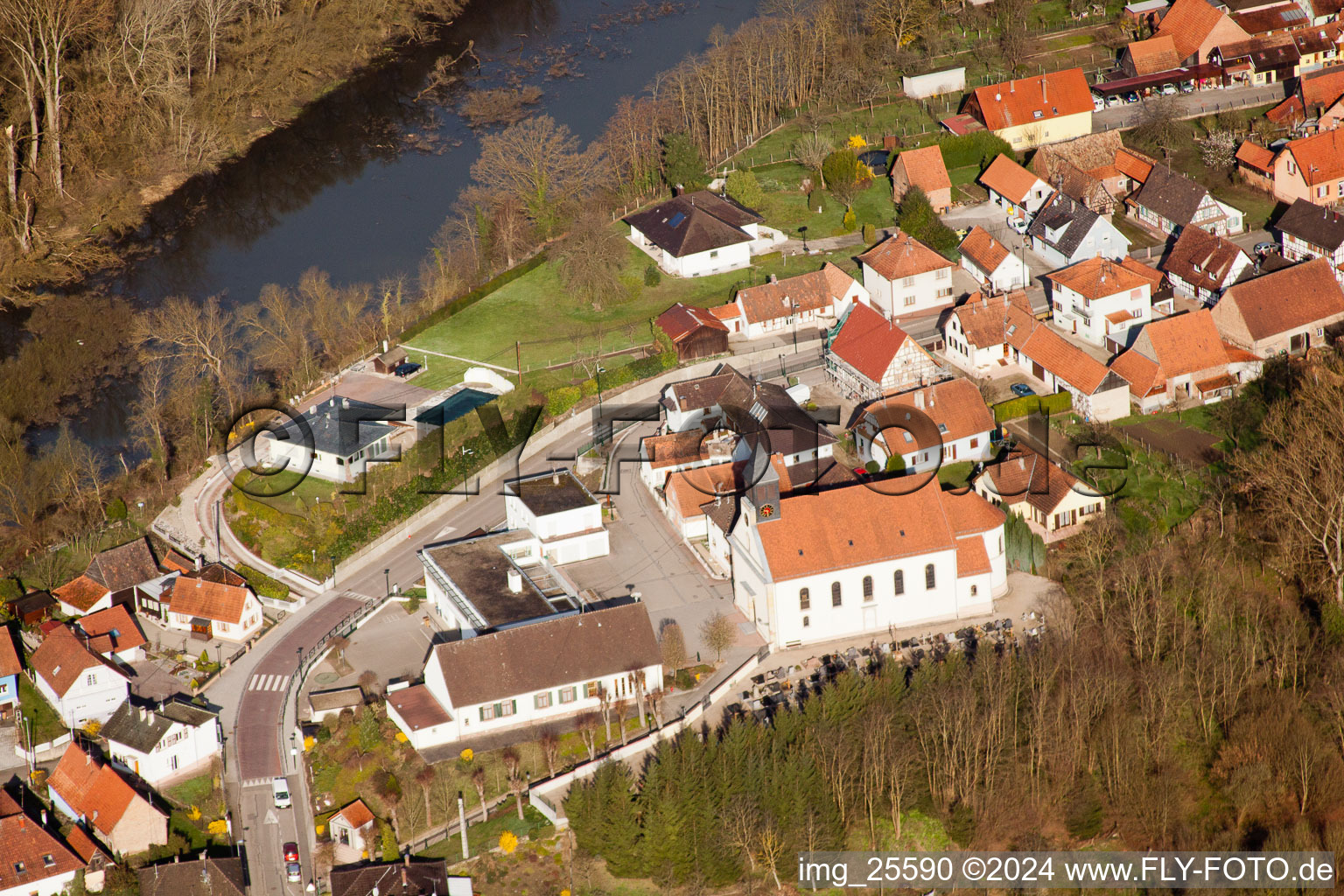 Munchhausen dans le département Bas Rhin, France depuis l'avion