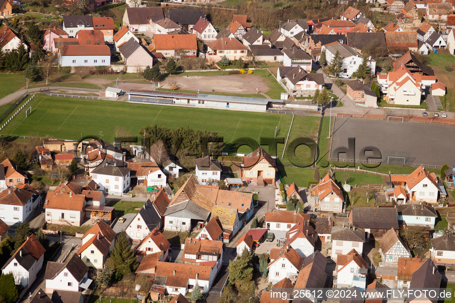 Mothern dans le département Bas Rhin, France depuis l'avion