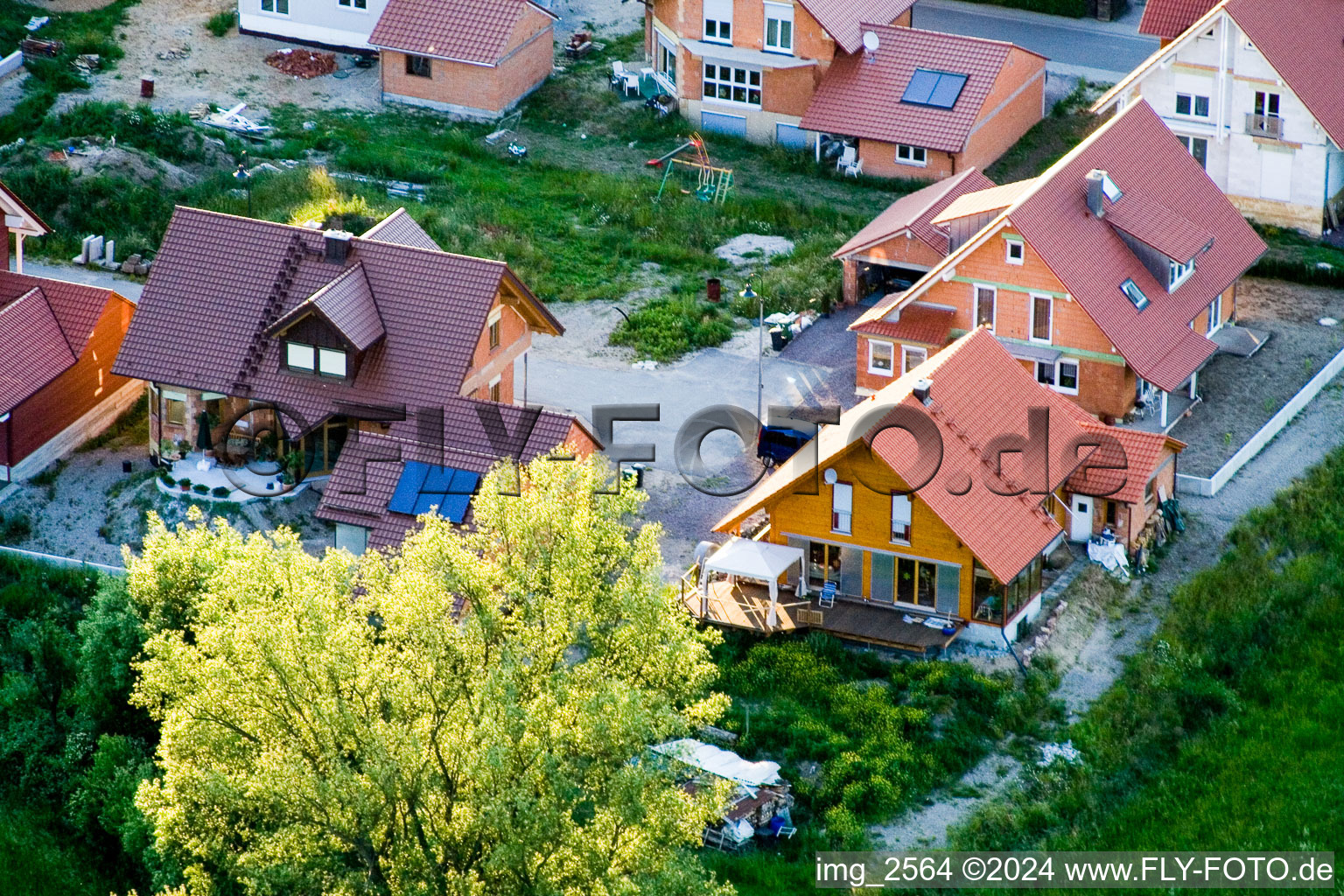 Quartier Büchelberg in Wörth am Rhein dans le département Rhénanie-Palatinat, Allemagne depuis l'avion