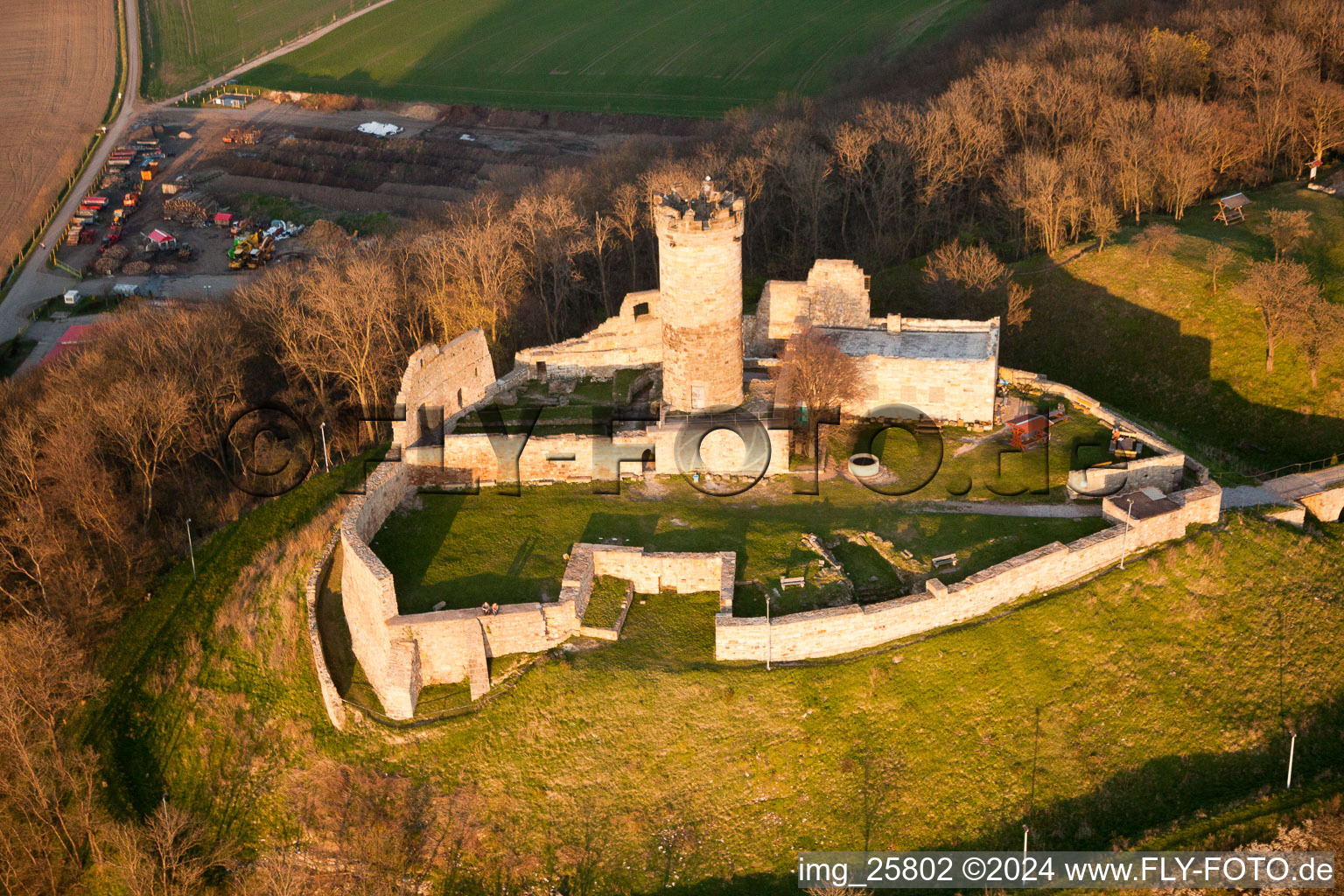 Vue aérienne de Mühlburg à Mühlberg dans le département Thuringe, Allemagne