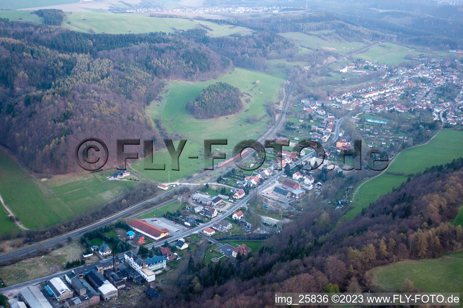 Vue aérienne de Liebenstein dans le département Thuringe, Allemagne