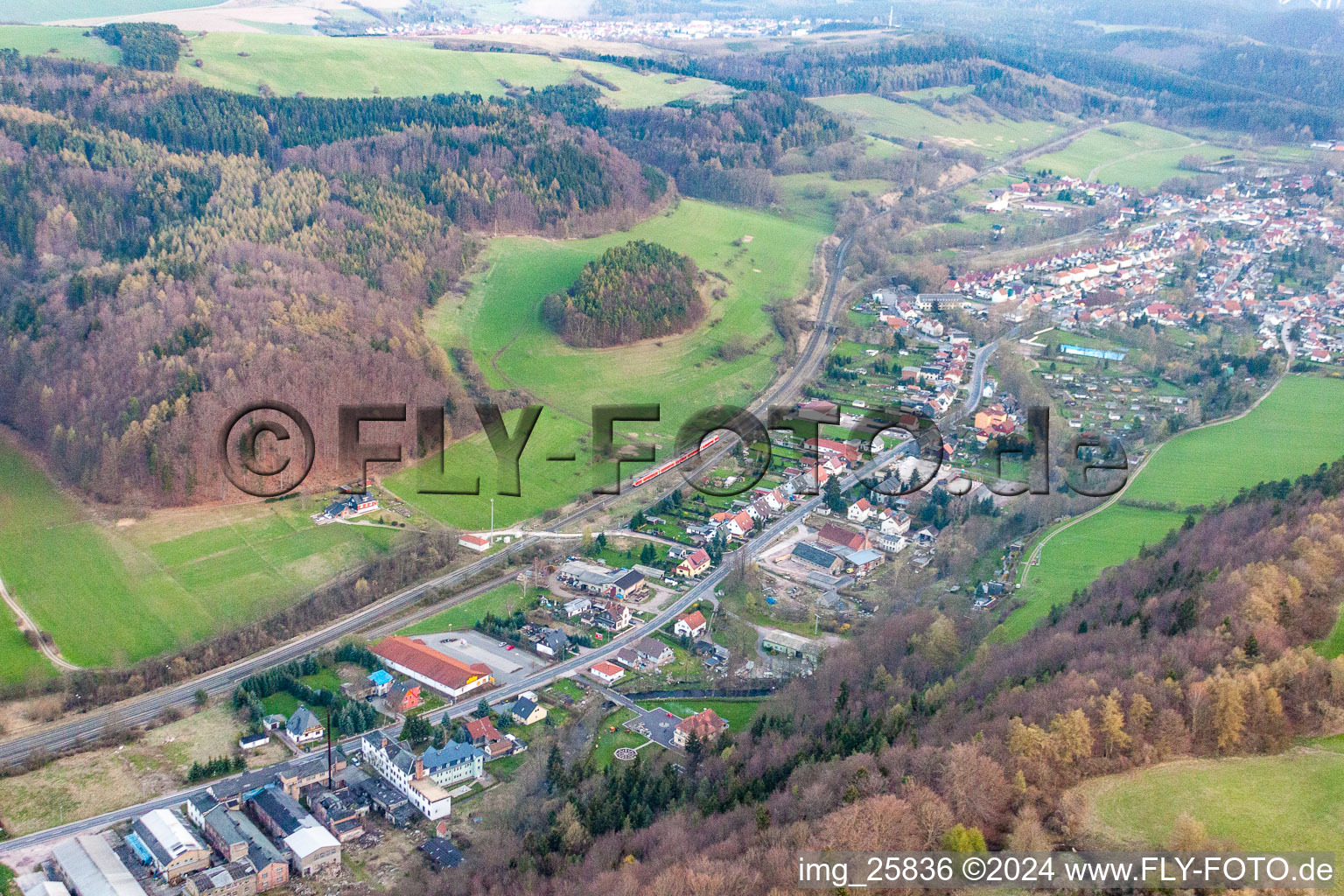 Vue aérienne de Liebenstein dans le département Thuringe, Allemagne