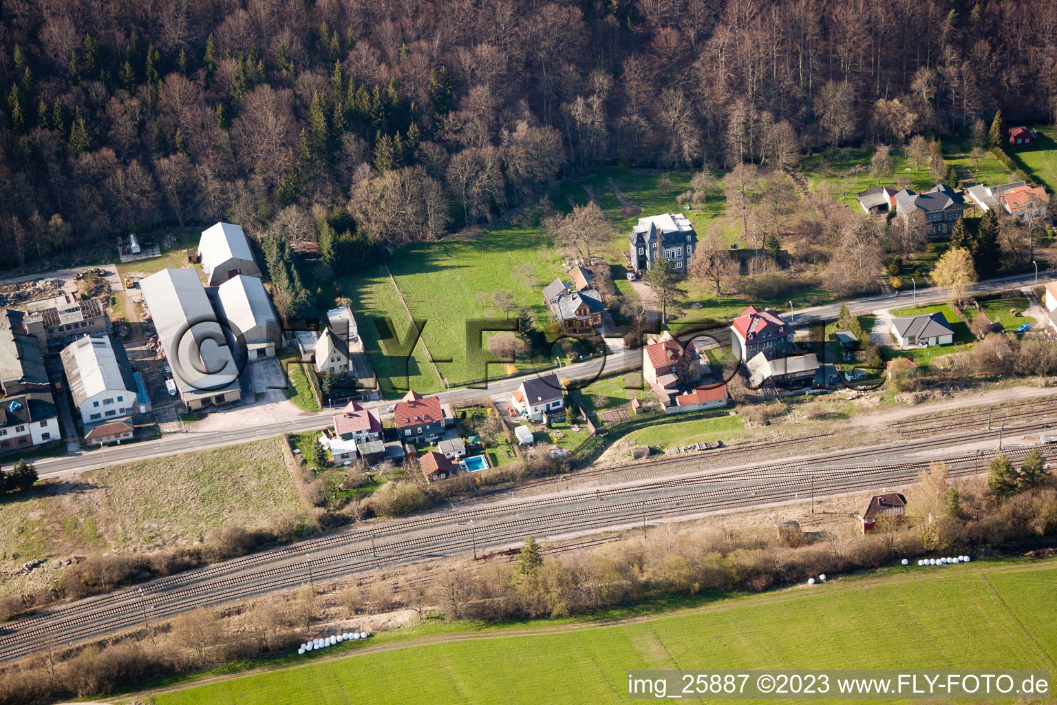 Photographie aérienne de Liebenstein dans le département Thuringe, Allemagne