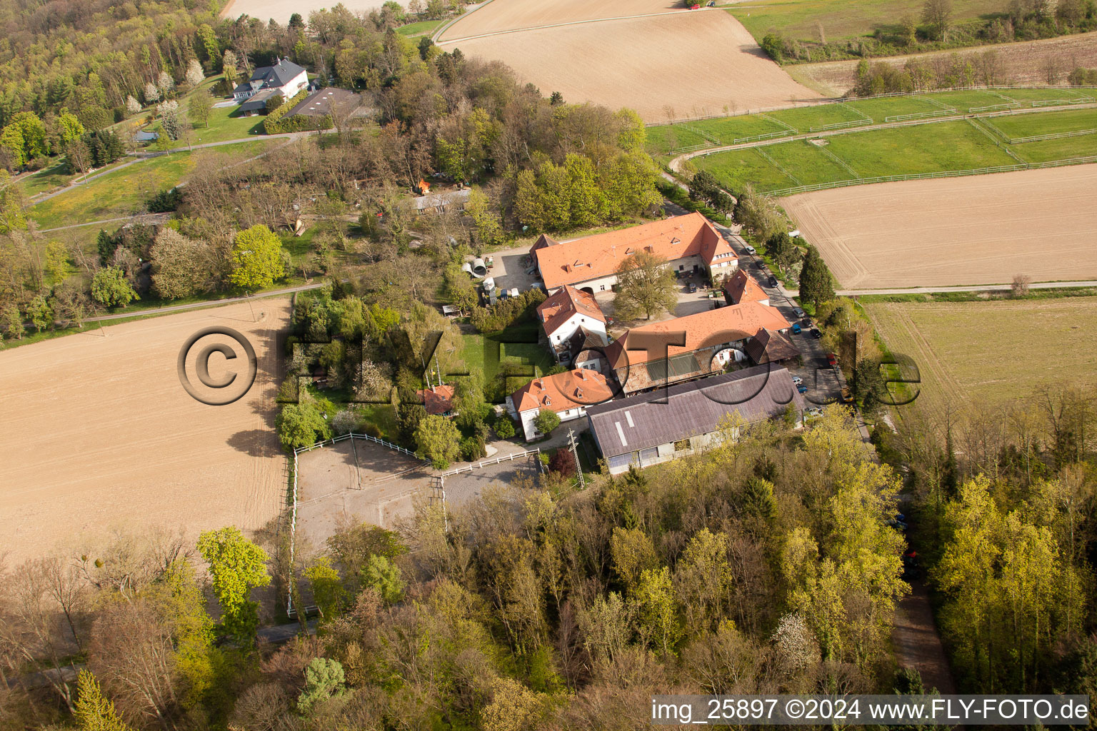 Photographie aérienne de Rittnerthof à le quartier Durlach in Karlsruhe dans le département Bade-Wurtemberg, Allemagne