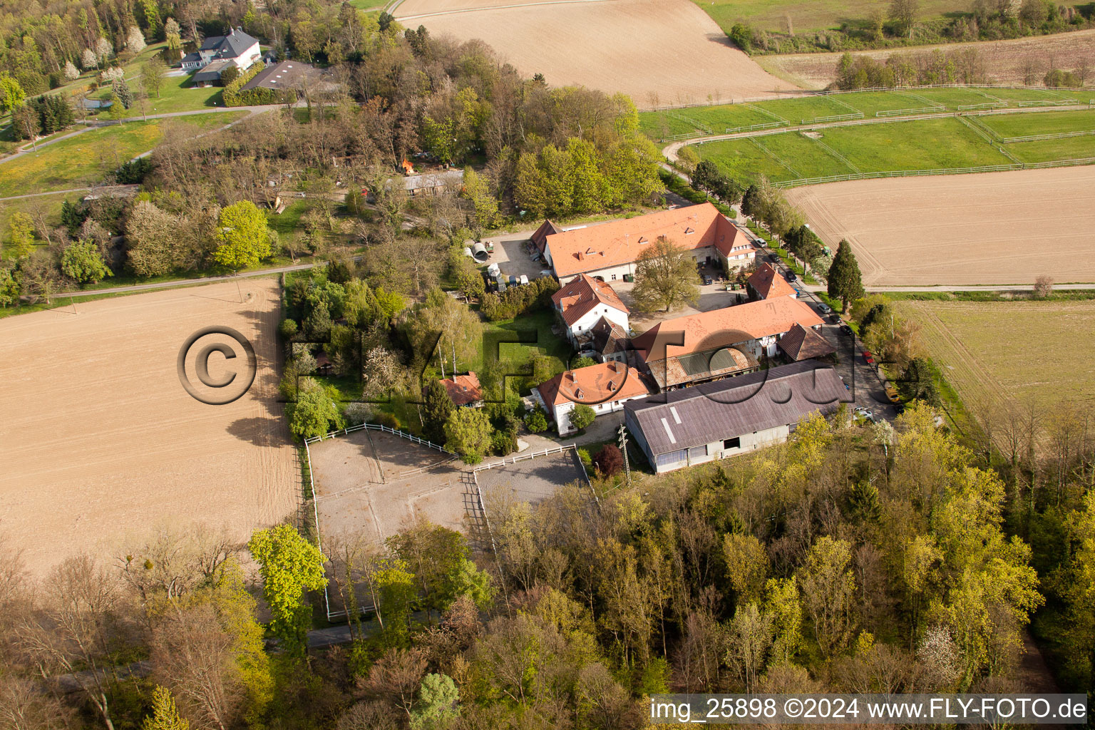 Vue oblique de Rittnerthof à le quartier Durlach in Karlsruhe dans le département Bade-Wurtemberg, Allemagne