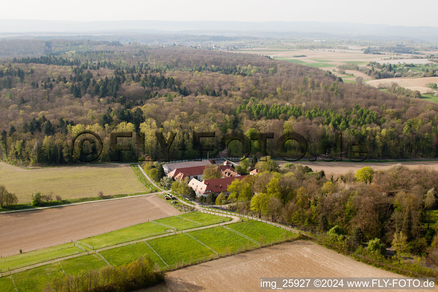 Vue oblique de Rittnerthof à le quartier Durlach in Karlsruhe dans le département Bade-Wurtemberg, Allemagne