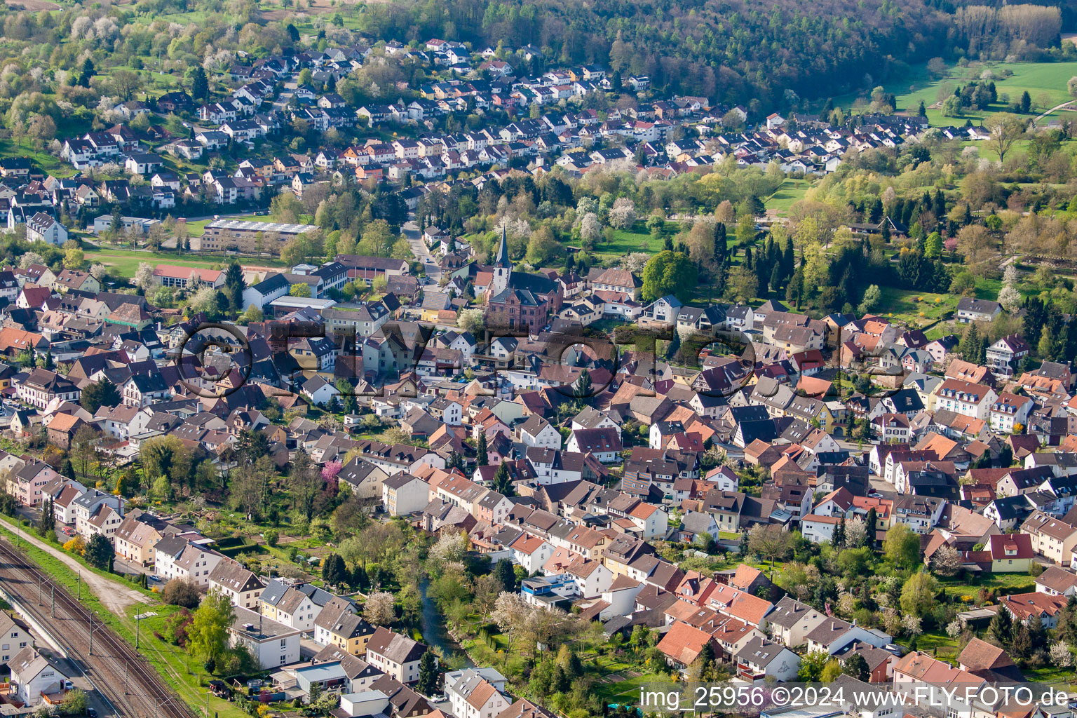 Vue aérienne de Quartier Söllingen in Pfinztal dans le département Bade-Wurtemberg, Allemagne