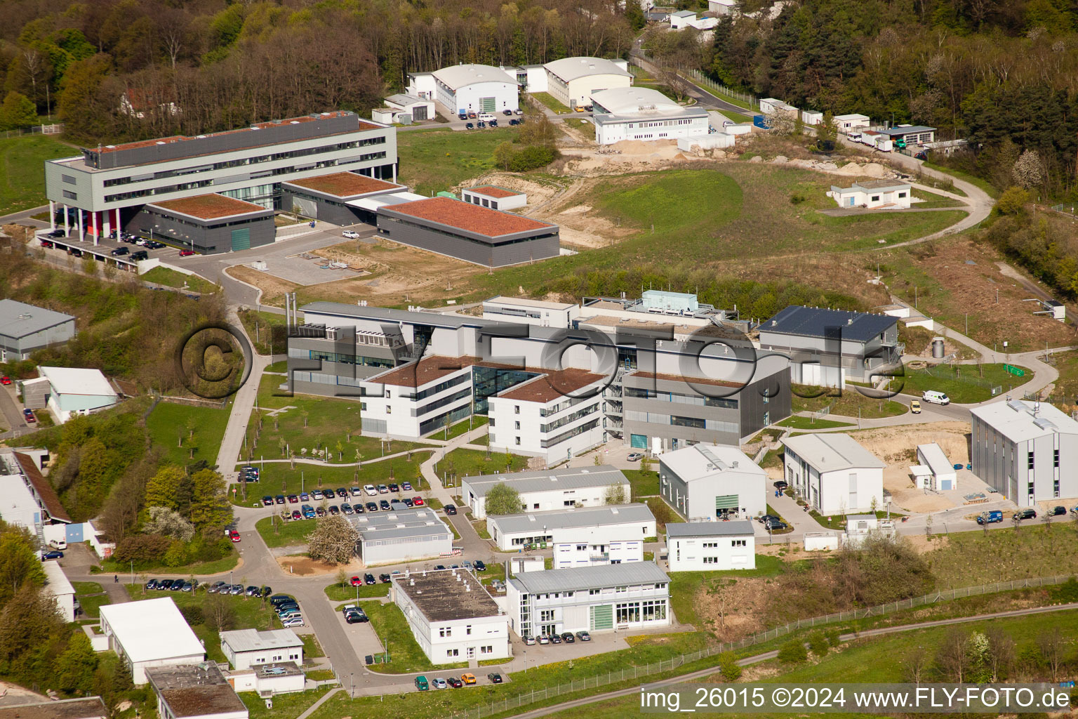 Photographie aérienne de Institut Fraunhofer de technologie chimique (TIC) à le quartier Berghausen in Pfinztal dans le département Bade-Wurtemberg, Allemagne