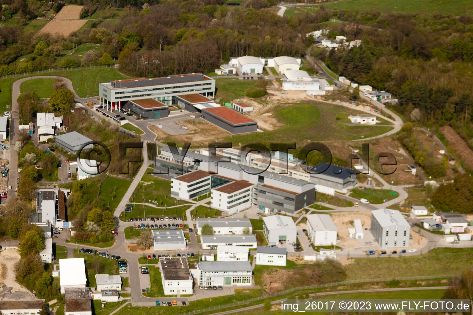 Institut Fraunhofer de technologie chimique (TIC) à le quartier Berghausen in Pfinztal dans le département Bade-Wurtemberg, Allemagne d'en haut