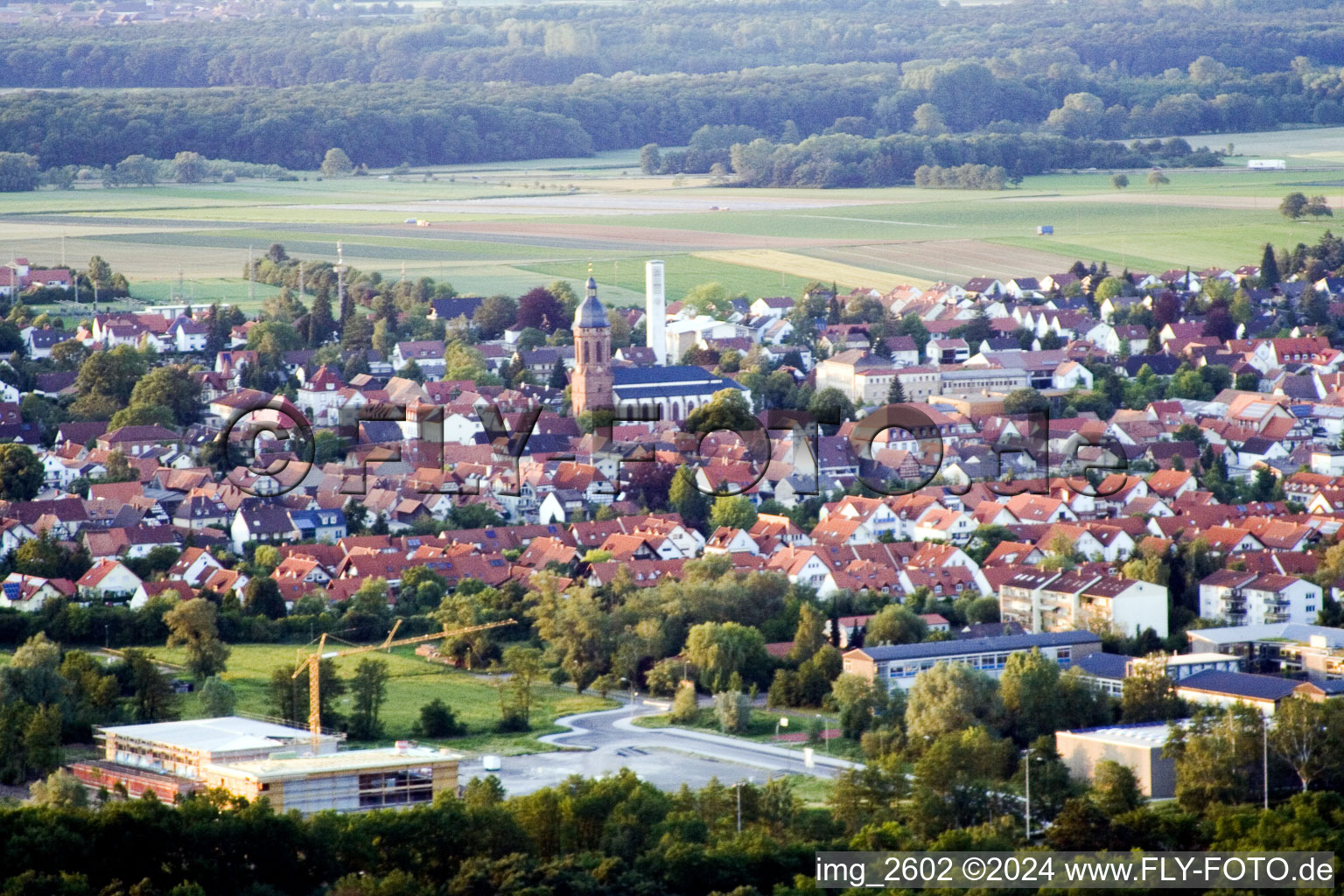 Du sud-ouest à Kandel dans le département Rhénanie-Palatinat, Allemagne vue du ciel