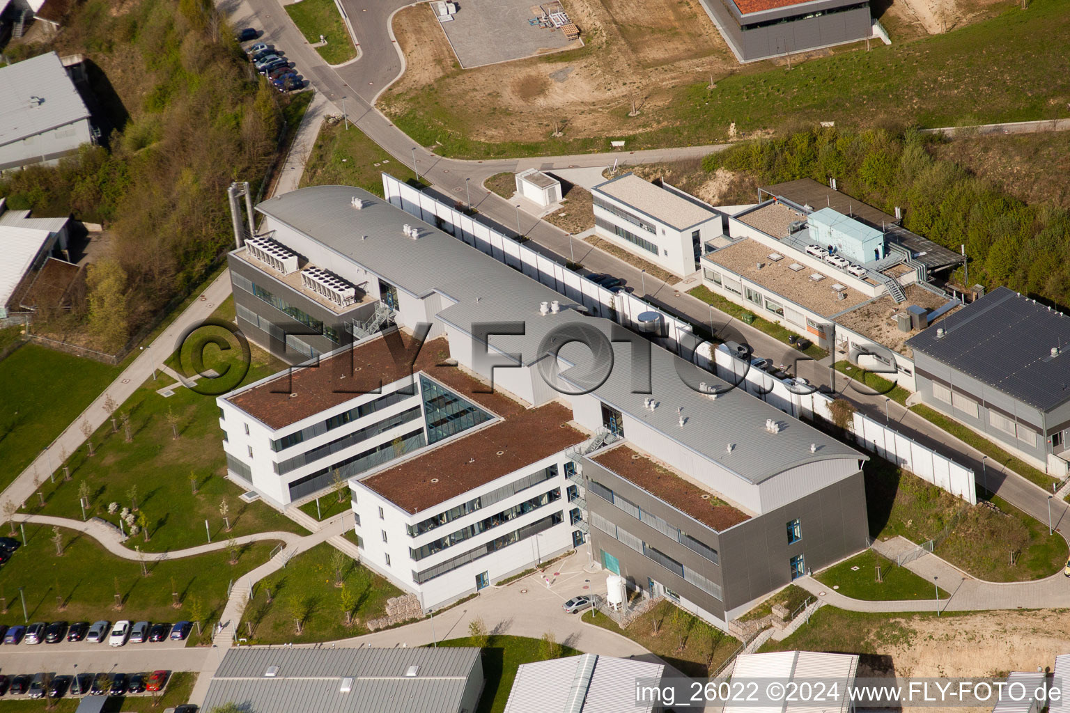 Photographie aérienne de Pfinztal, Institut Fraunhofer de technologie chimique (TIC) à le quartier Grötzingen in Karlsruhe dans le département Bade-Wurtemberg, Allemagne