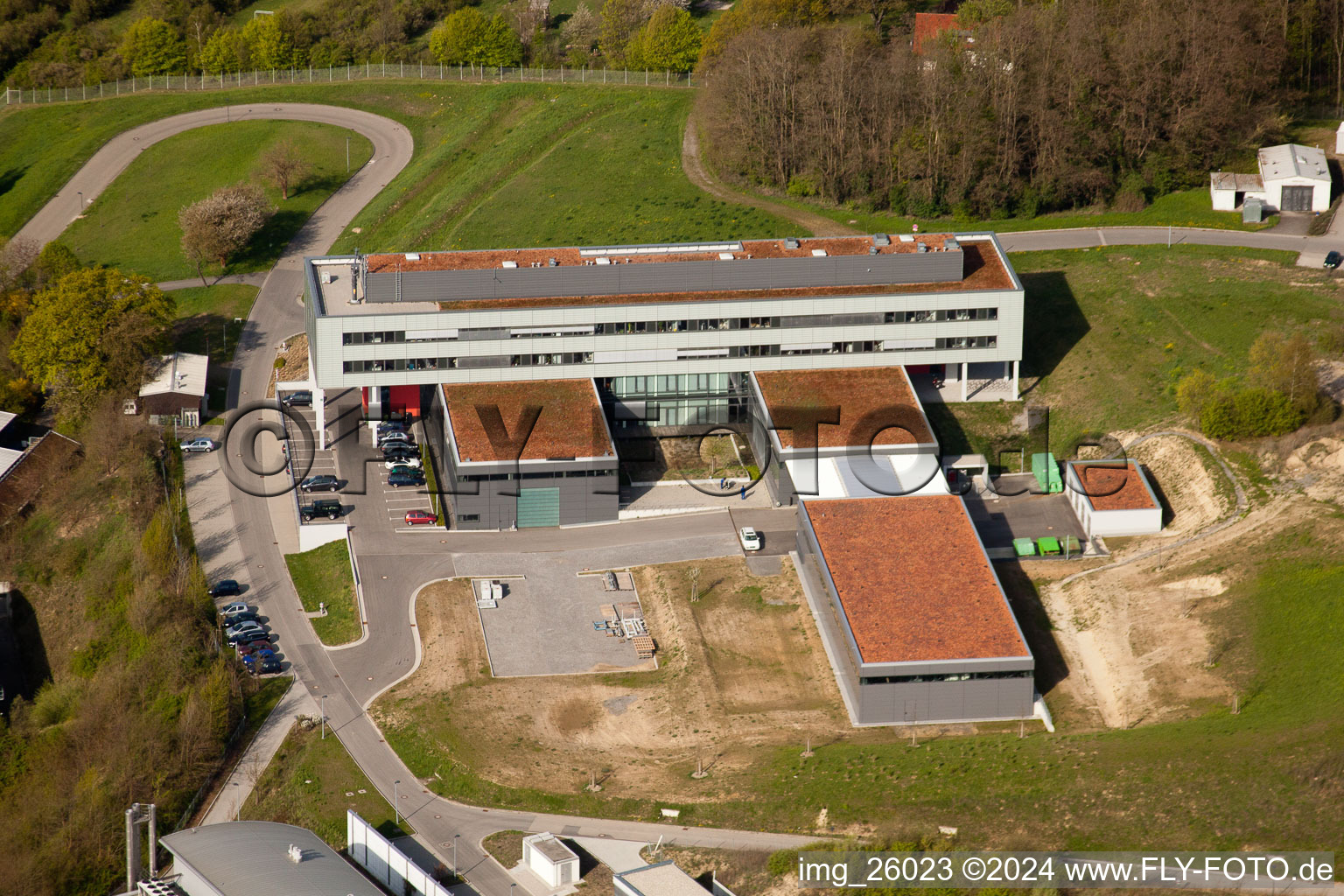 Vue oblique de Pfinztal, Institut Fraunhofer de technologie chimique (TIC) à le quartier Grötzingen in Karlsruhe dans le département Bade-Wurtemberg, Allemagne