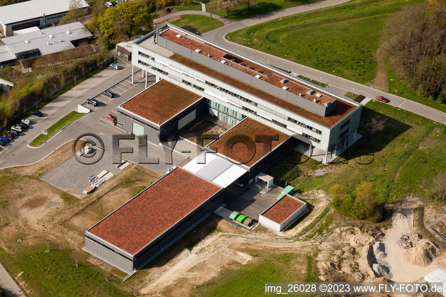 Vue d'oiseau de Pfinztal, Institut Fraunhofer de technologie chimique (TIC) à le quartier Grötzingen in Karlsruhe dans le département Bade-Wurtemberg, Allemagne