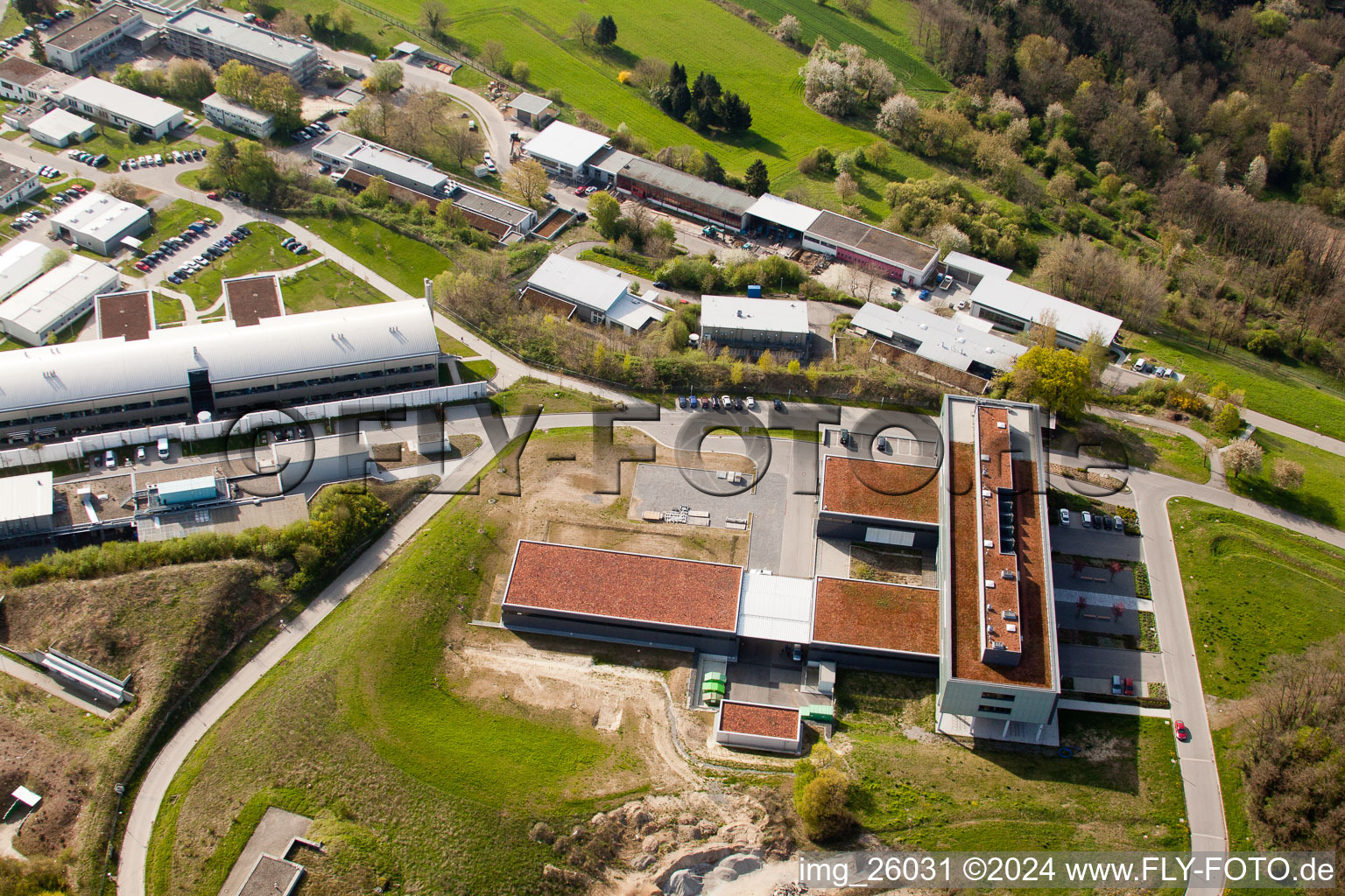 Image drone de Pfinztal, Institut Fraunhofer de technologie chimique (TIC) à le quartier Grötzingen in Karlsruhe dans le département Bade-Wurtemberg, Allemagne