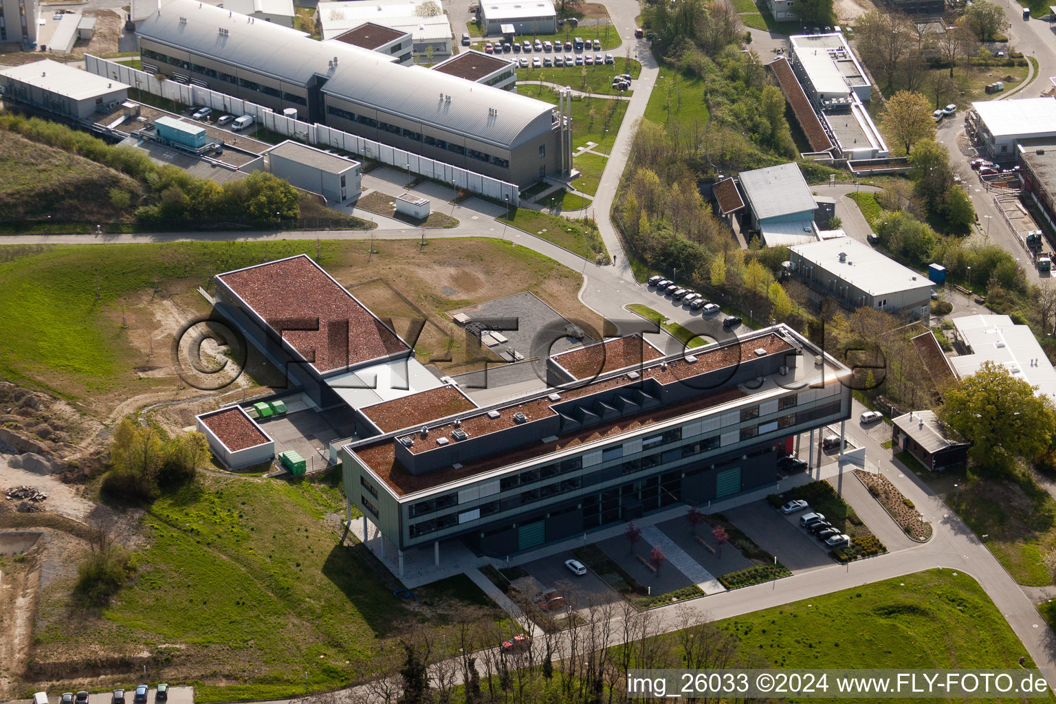 Vue aérienne de Pfinztal, Institut Fraunhofer de technologie chimique (TIC) de l'ouest à le quartier Grötzingen in Karlsruhe dans le département Bade-Wurtemberg, Allemagne