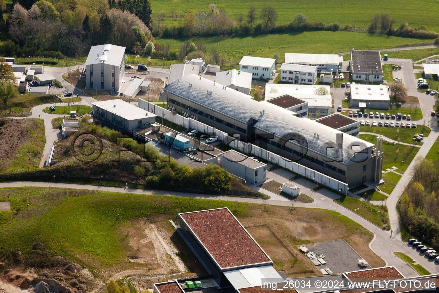 Photographie aérienne de Pfinztal, Institut Fraunhofer de technologie chimique (TIC) de l'ouest à le quartier Grötzingen in Karlsruhe dans le département Bade-Wurtemberg, Allemagne