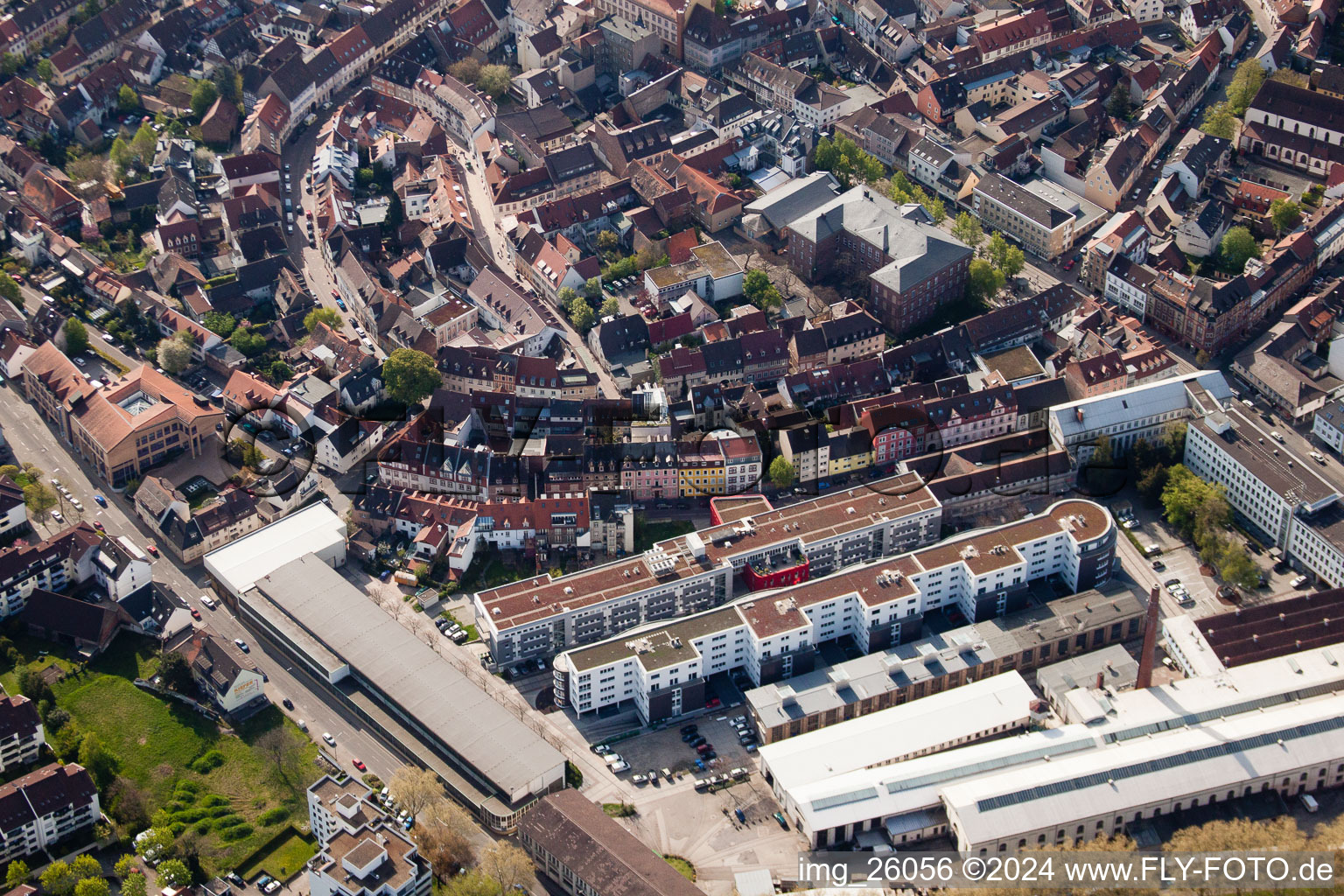 À la fonderie à le quartier Durlach in Karlsruhe dans le département Bade-Wurtemberg, Allemagne d'en haut