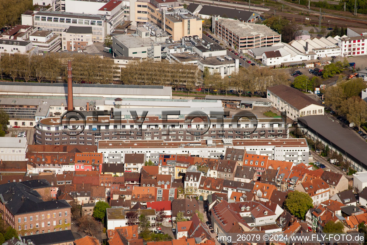 À la fonderie à le quartier Durlach in Karlsruhe dans le département Bade-Wurtemberg, Allemagne hors des airs