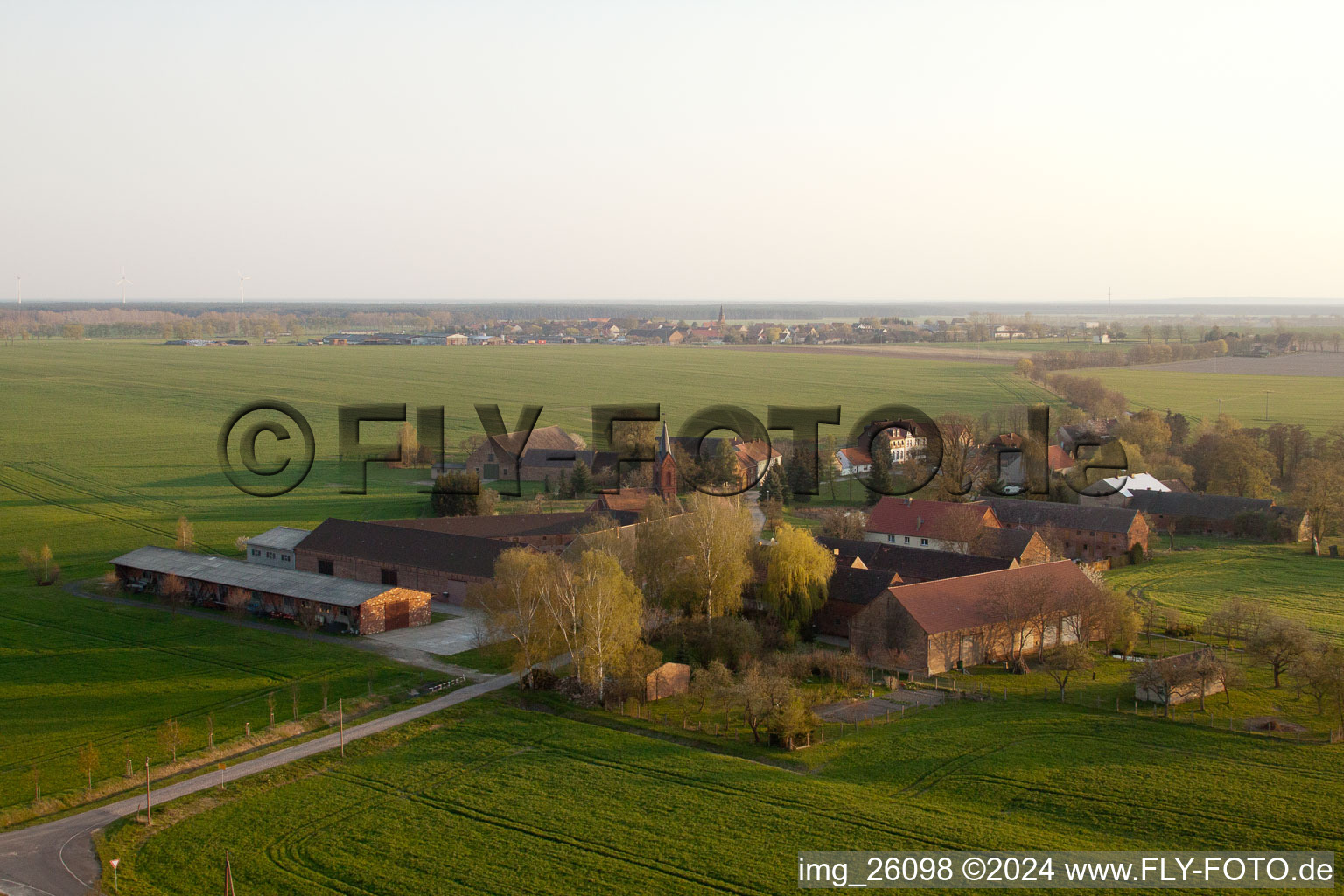 Vue aérienne de Höfgen dans le département Brandebourg, Allemagne