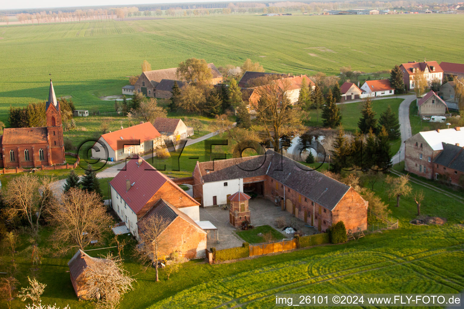 Vue oblique de Höfgen dans le département Brandebourg, Allemagne