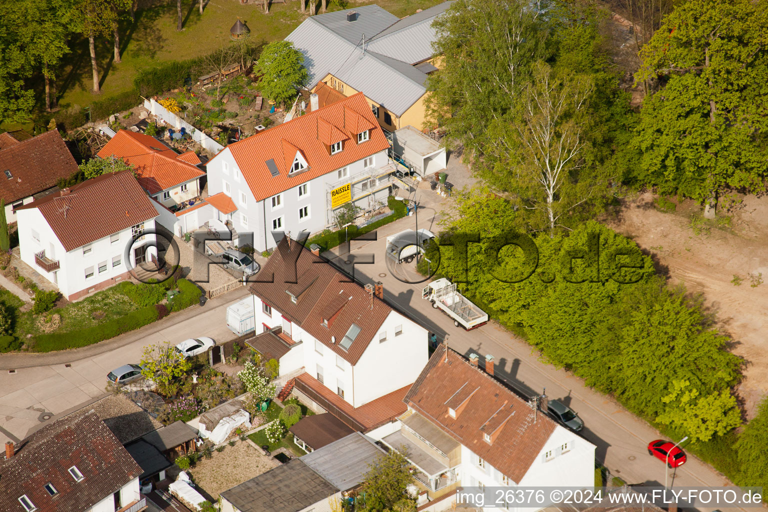 Enregistrement par drone de Elsässerstr à Kandel dans le département Rhénanie-Palatinat, Allemagne