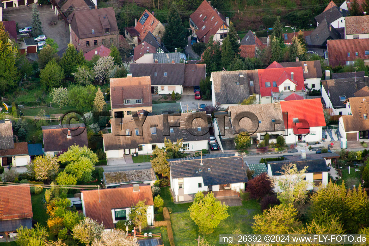 Quartier Grünwettersbach in Karlsruhe dans le département Bade-Wurtemberg, Allemagne vue du ciel