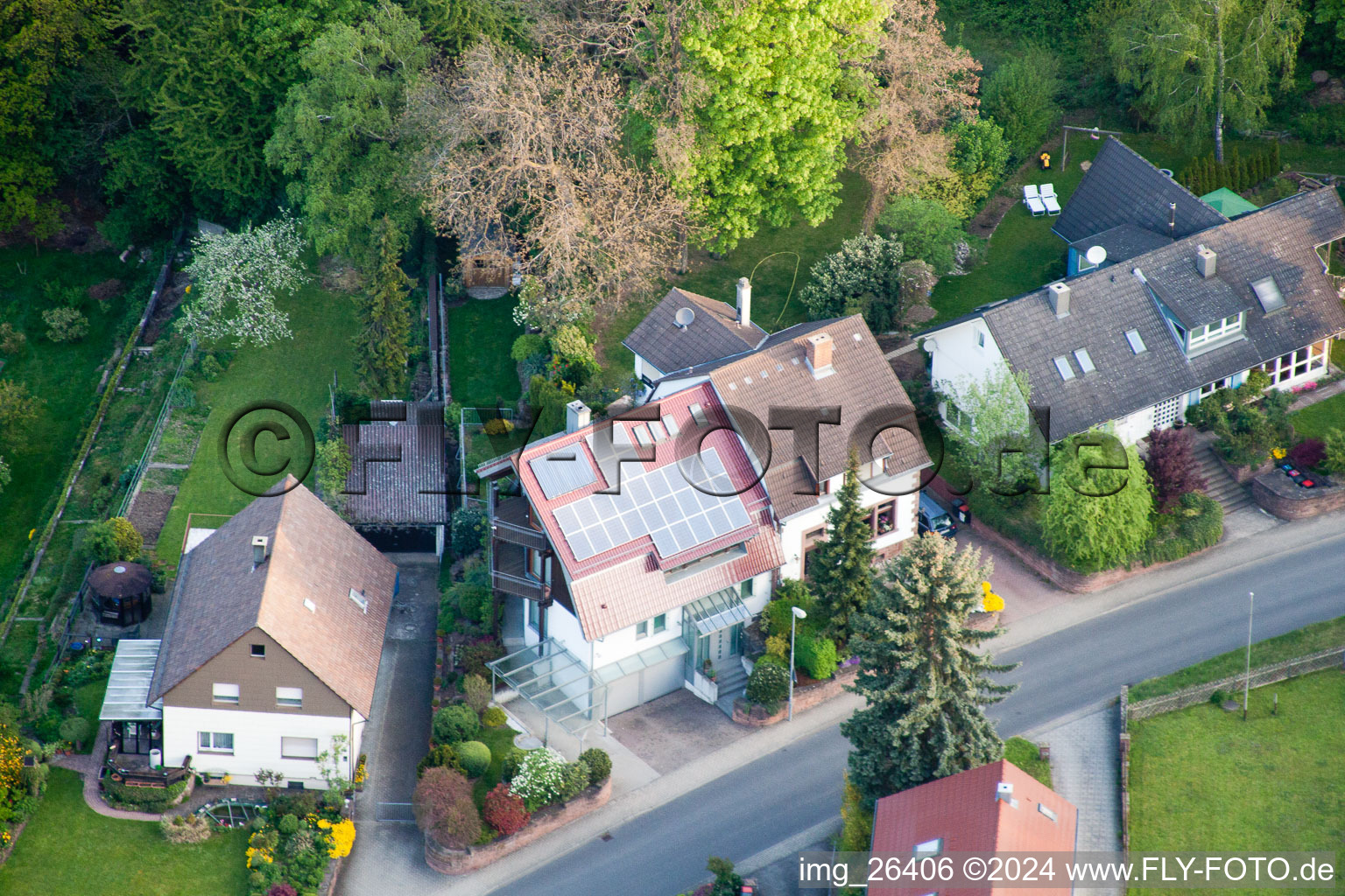 Vue oblique de Quartier Grünwettersbach in Karlsruhe dans le département Bade-Wurtemberg, Allemagne