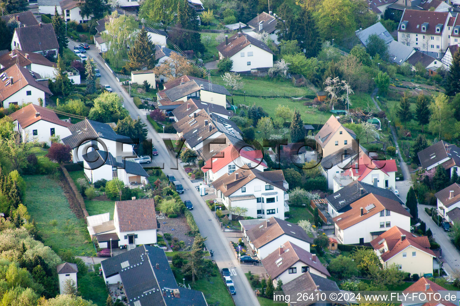 Quartier Grünwettersbach in Karlsruhe dans le département Bade-Wurtemberg, Allemagne vue d'en haut