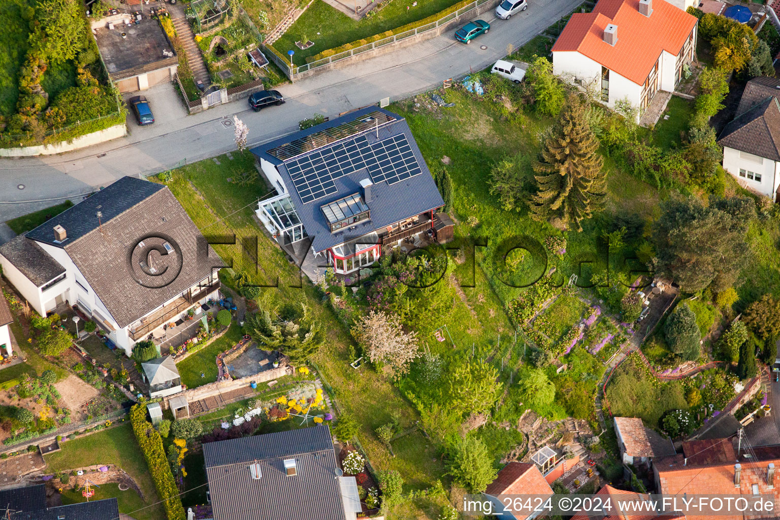 Photographie aérienne de Quartier Grünwettersbach in Karlsruhe dans le département Bade-Wurtemberg, Allemagne