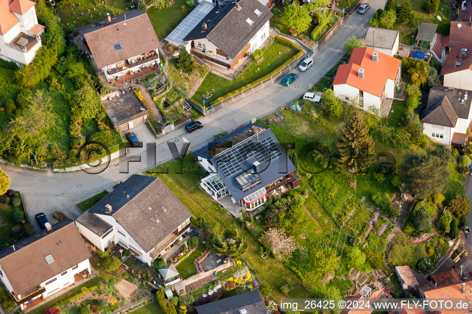 Vue oblique de Quartier Grünwettersbach in Karlsruhe dans le département Bade-Wurtemberg, Allemagne