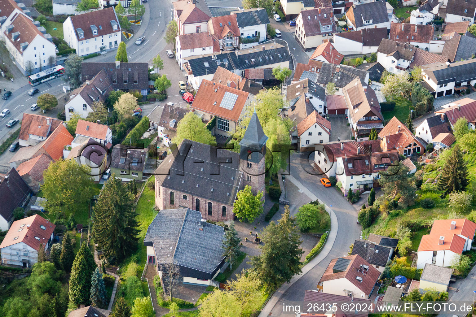 Quartier Grünwettersbach in Karlsruhe dans le département Bade-Wurtemberg, Allemagne vue du ciel