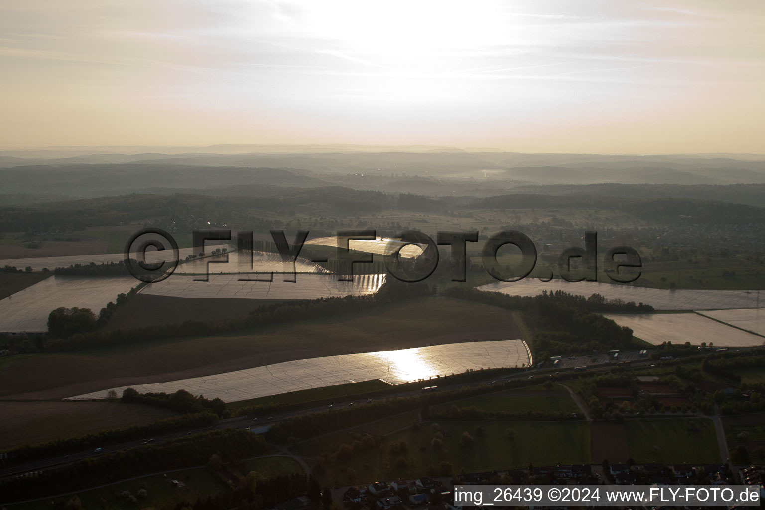 Vue aérienne de Thomashof à le quartier Hohenwettersbach in Karlsruhe dans le département Bade-Wurtemberg, Allemagne