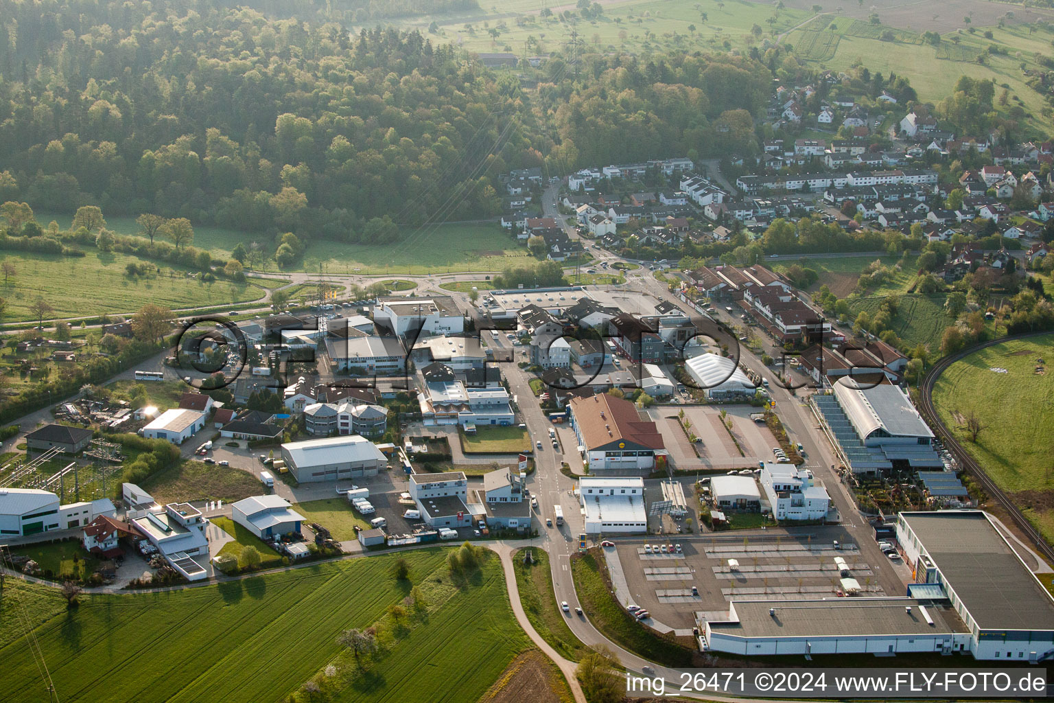 Quartier Langensteinbach in Karlsbad dans le département Bade-Wurtemberg, Allemagne vue d'en haut