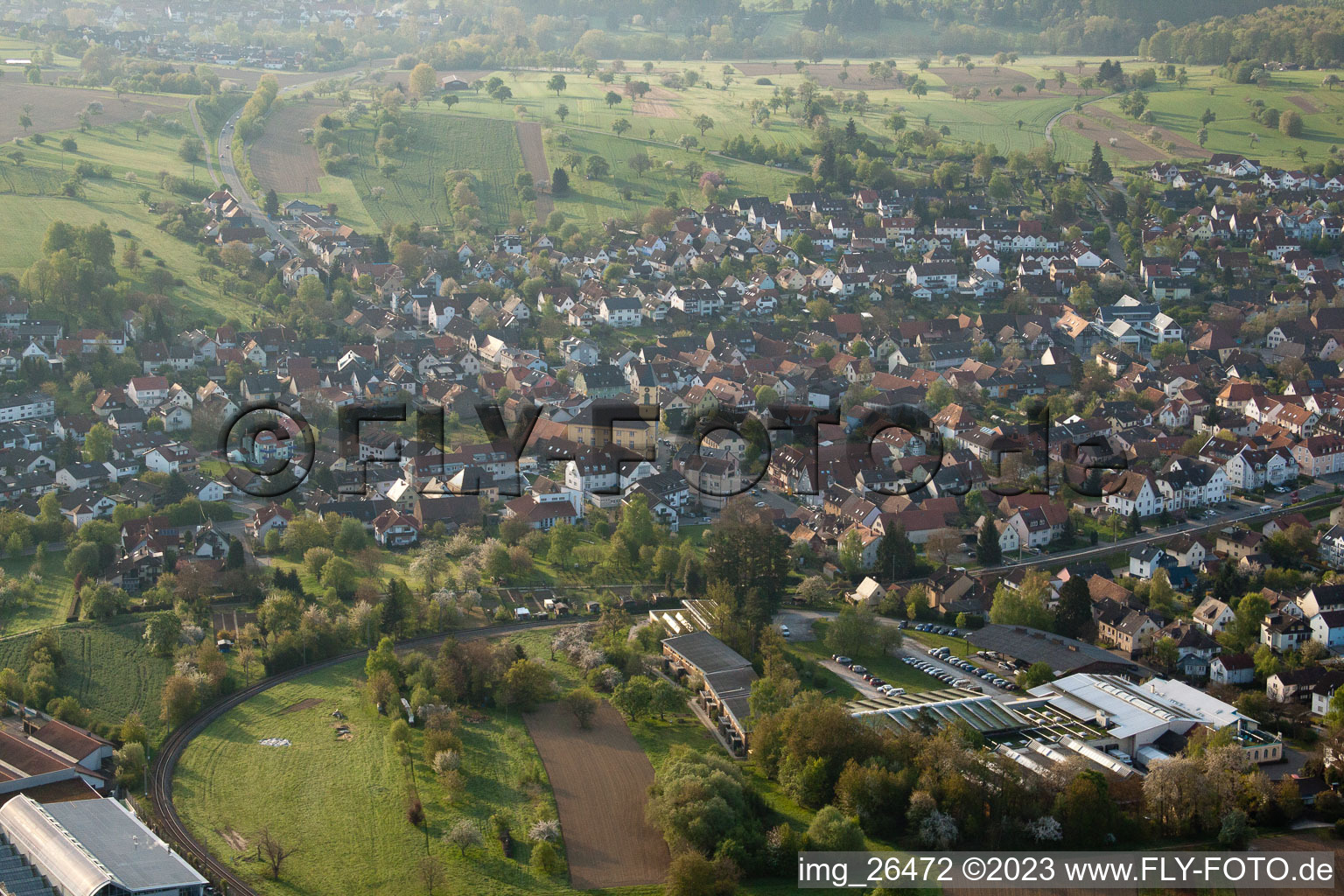 Quartier Langensteinbach in Karlsbad dans le département Bade-Wurtemberg, Allemagne depuis l'avion