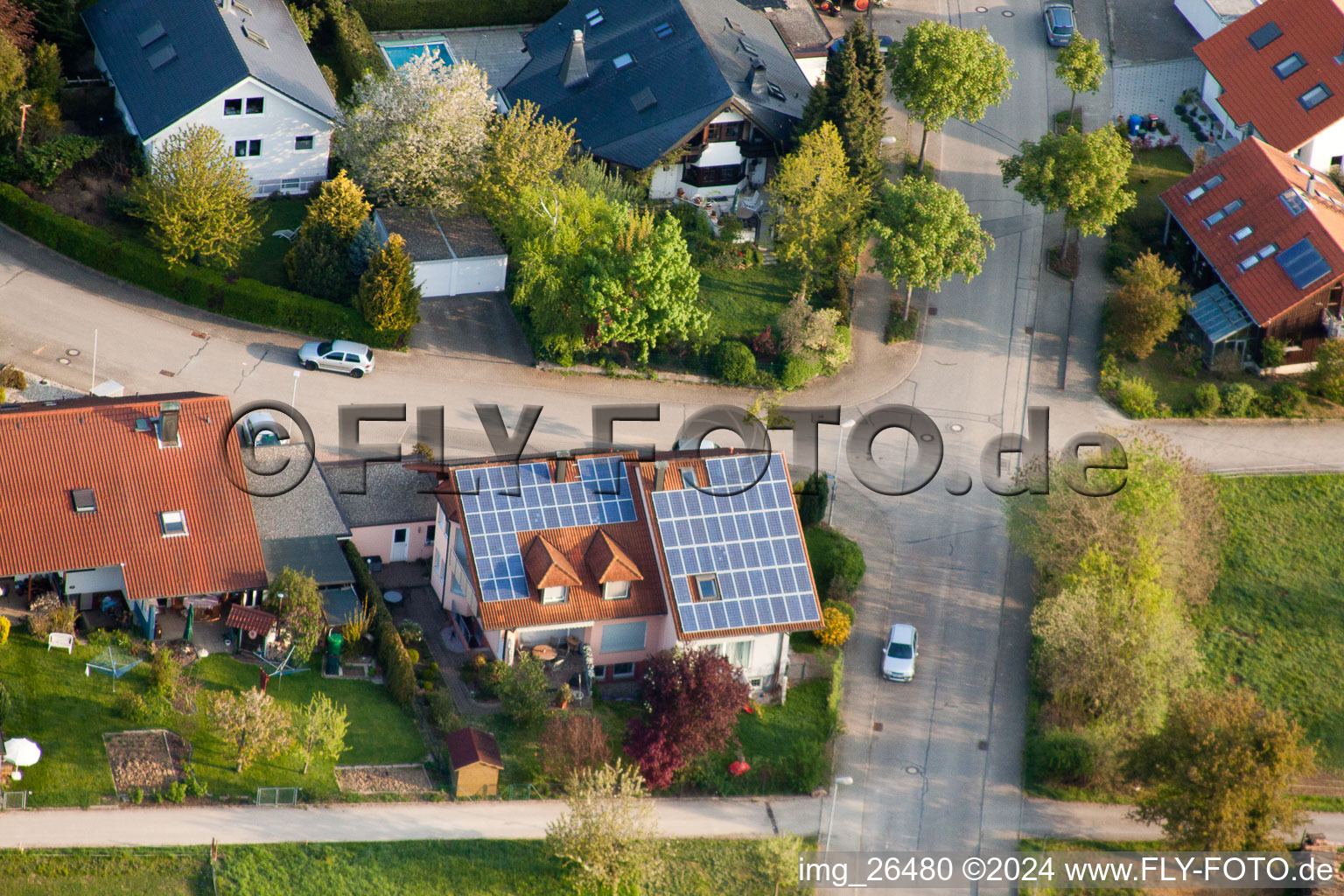 Quartier Stupferich in Karlsruhe dans le département Bade-Wurtemberg, Allemagne depuis l'avion