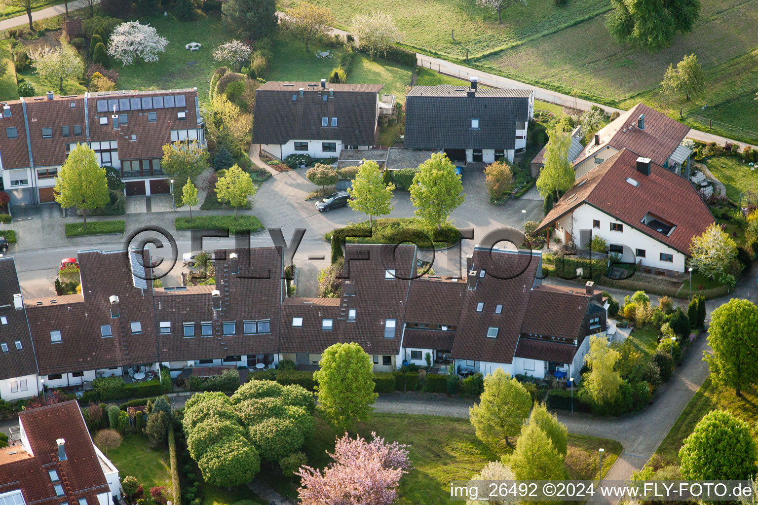 Vue aérienne de Quartier Stupferich in Karlsruhe dans le département Bade-Wurtemberg, Allemagne